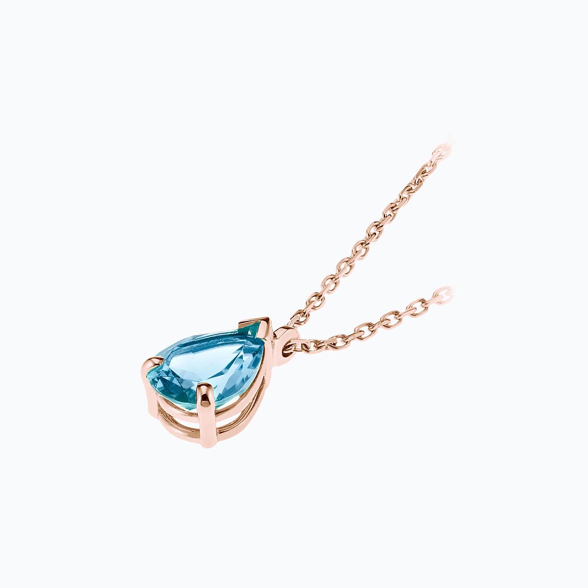 Collier Goutte Aigue-Marine 8 x 6 mm