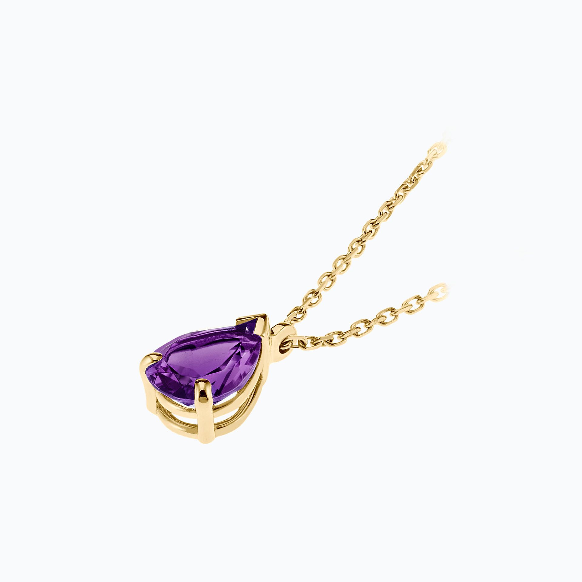 Collier Goutte Améthyste 8 x 6 mm
