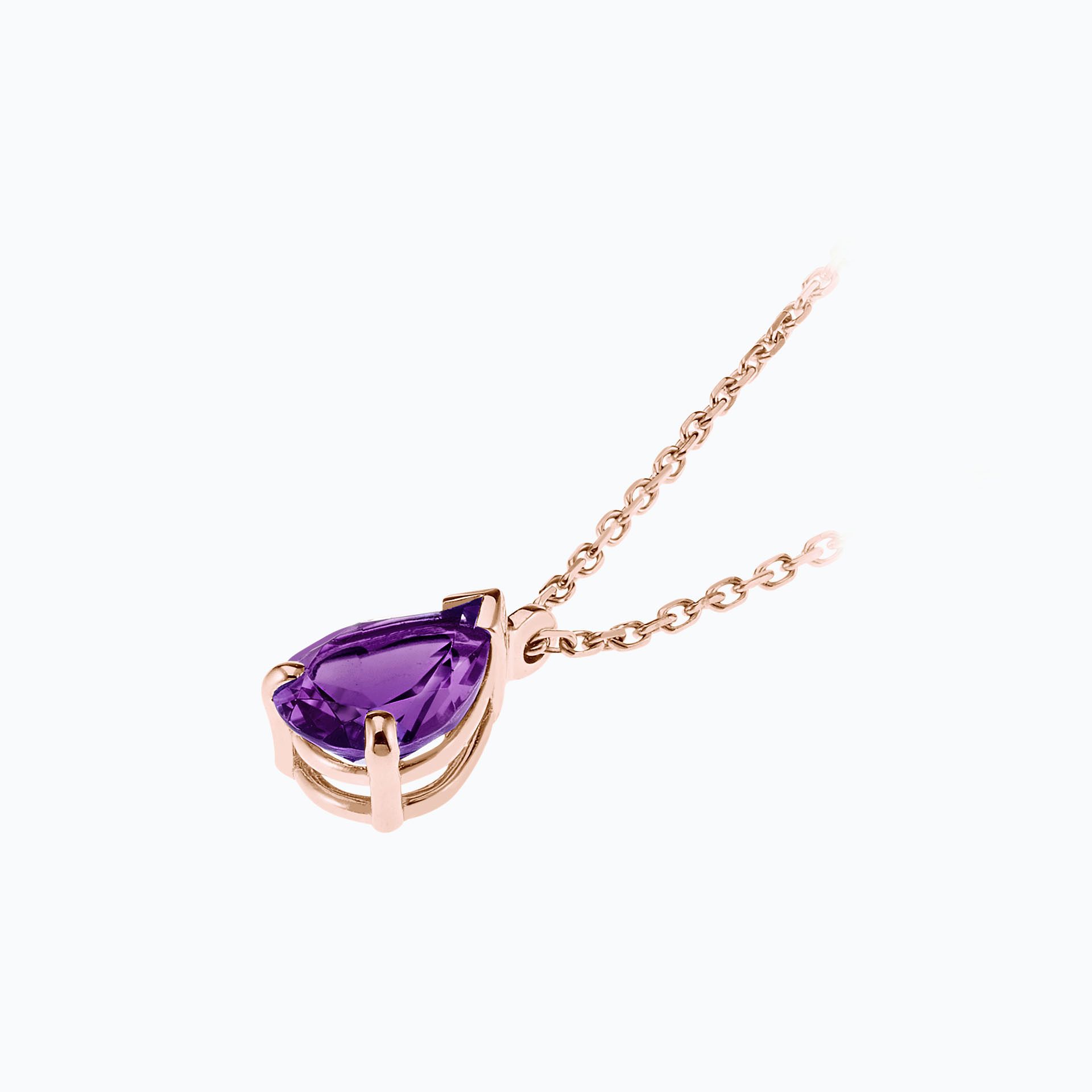 Collier Goutte Améthyste 8 x 6 mm