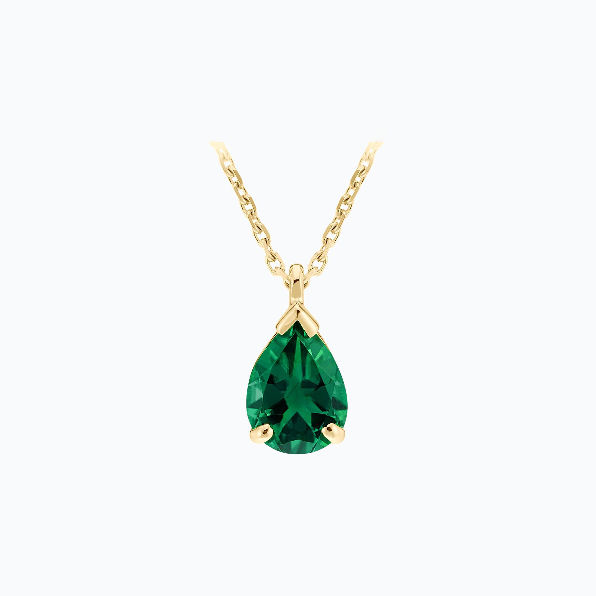 Collier Goutte Émeraude 8 x 6 mm