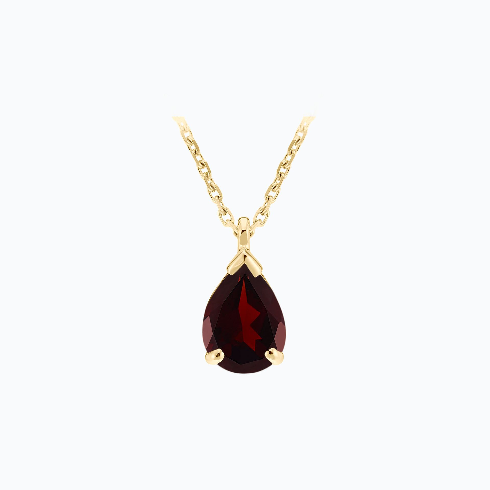 Collier Goutte Grenat 8 x 6 mm