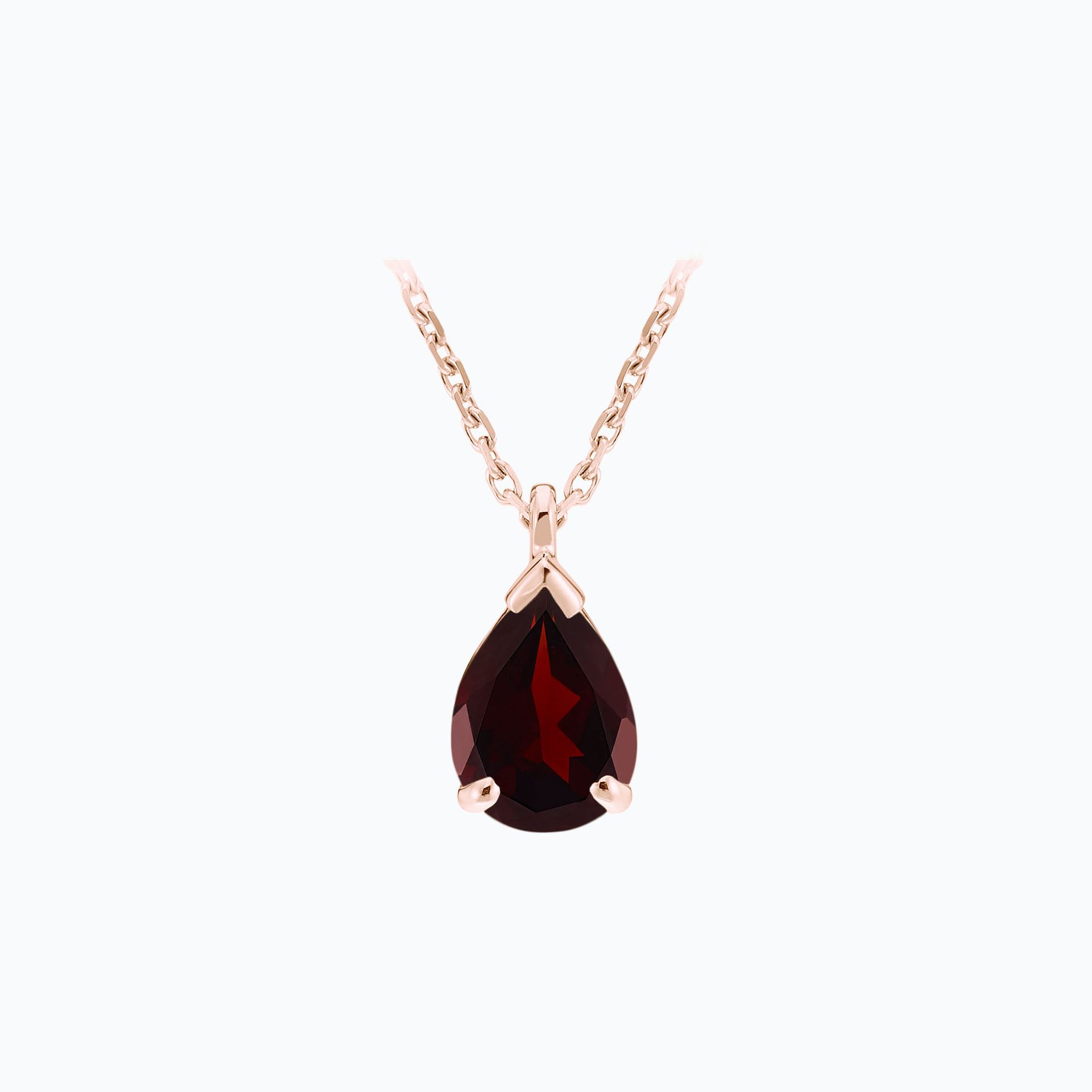 Collier Goutte Grenat 8 x 6 mm