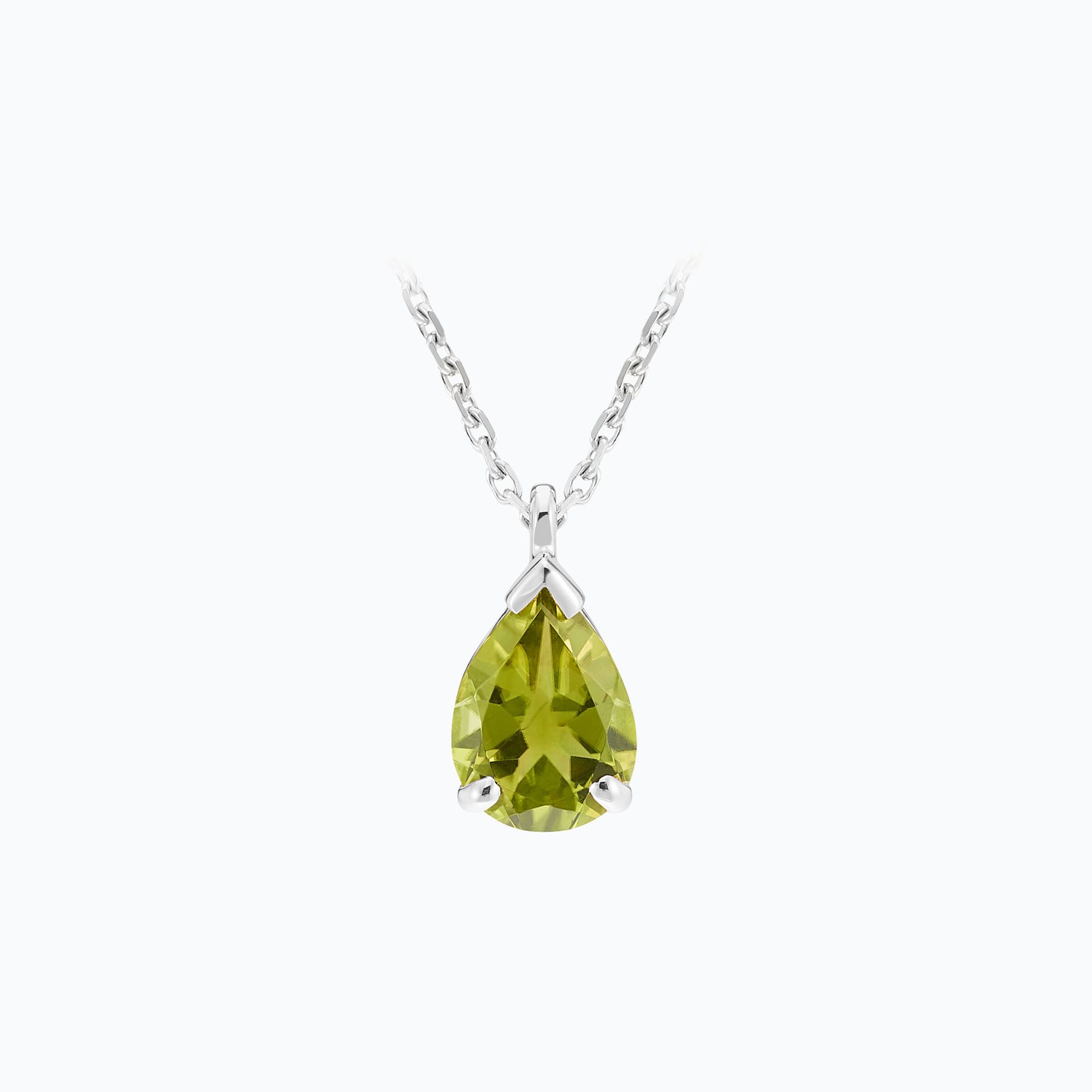 Collier En Péridot Naturel 165 Carats Avec Pendentif En Argent Massif 925 - Longueur Réglable 46-48 Cm