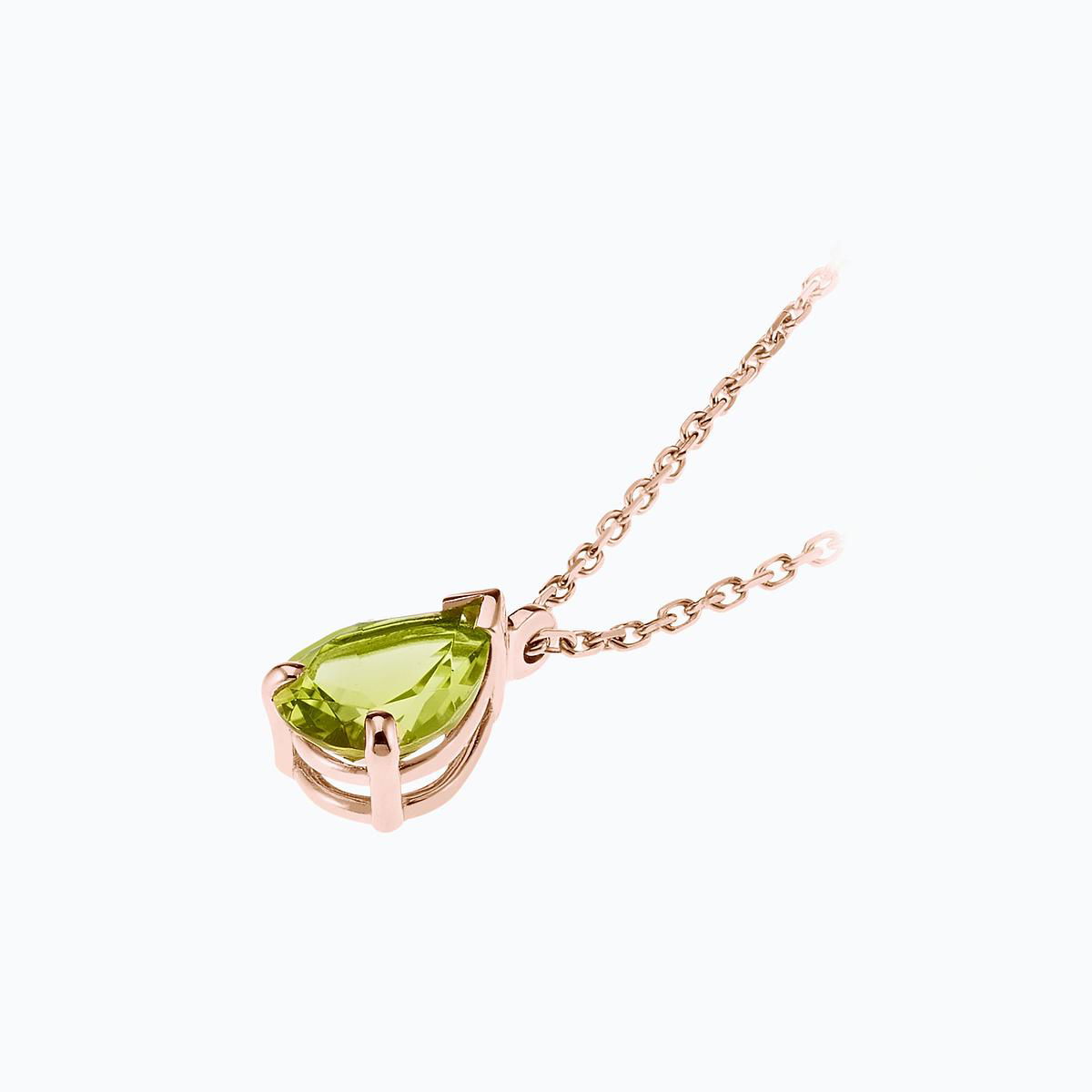 Collier Goutte Péridot 8 x 6 mm