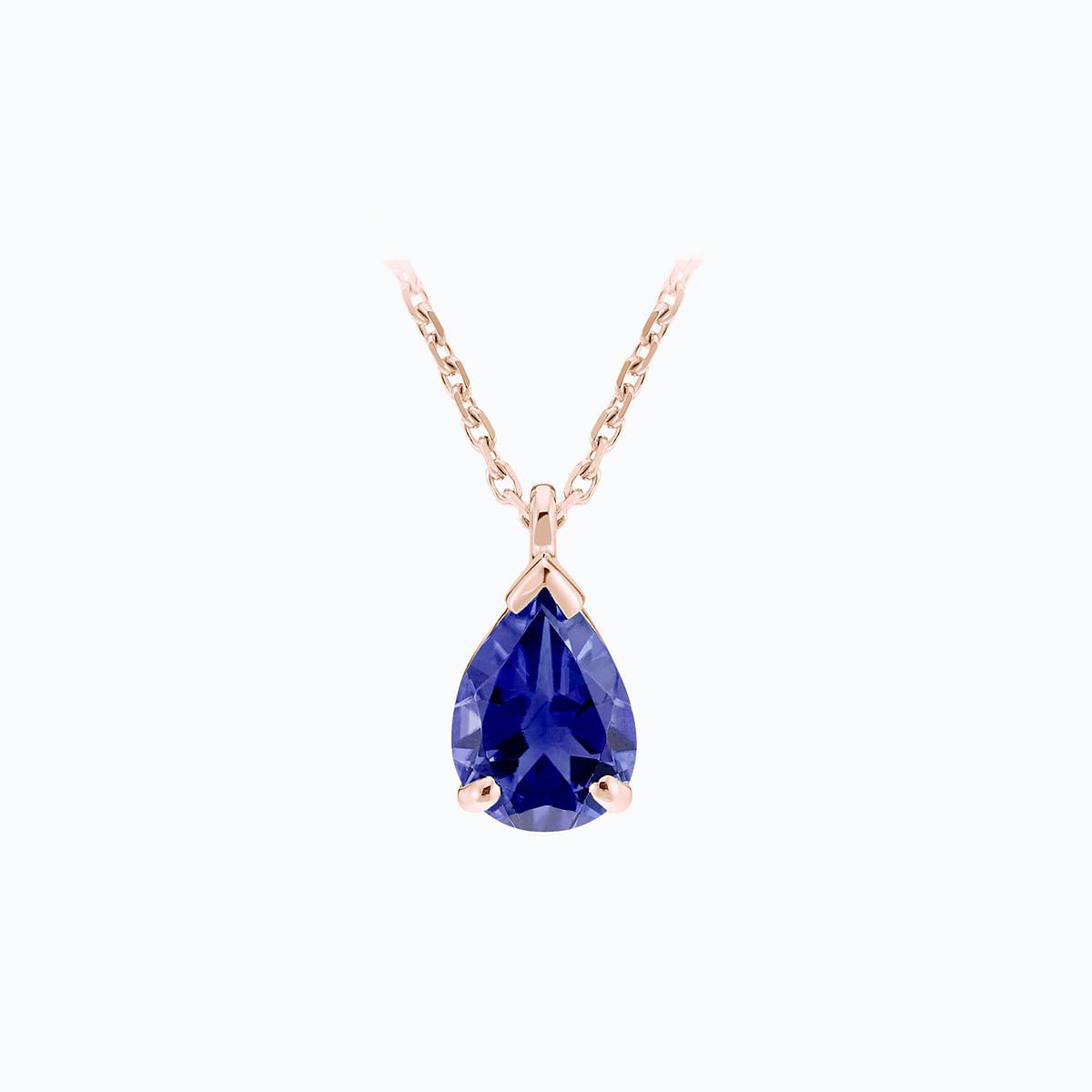 Collier Goutte Tanzanite 8 x 6 mm