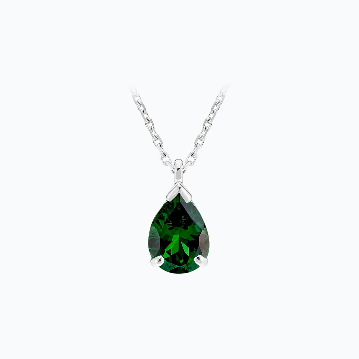 Collier Goutte Tsavorite 8 x 6 mm