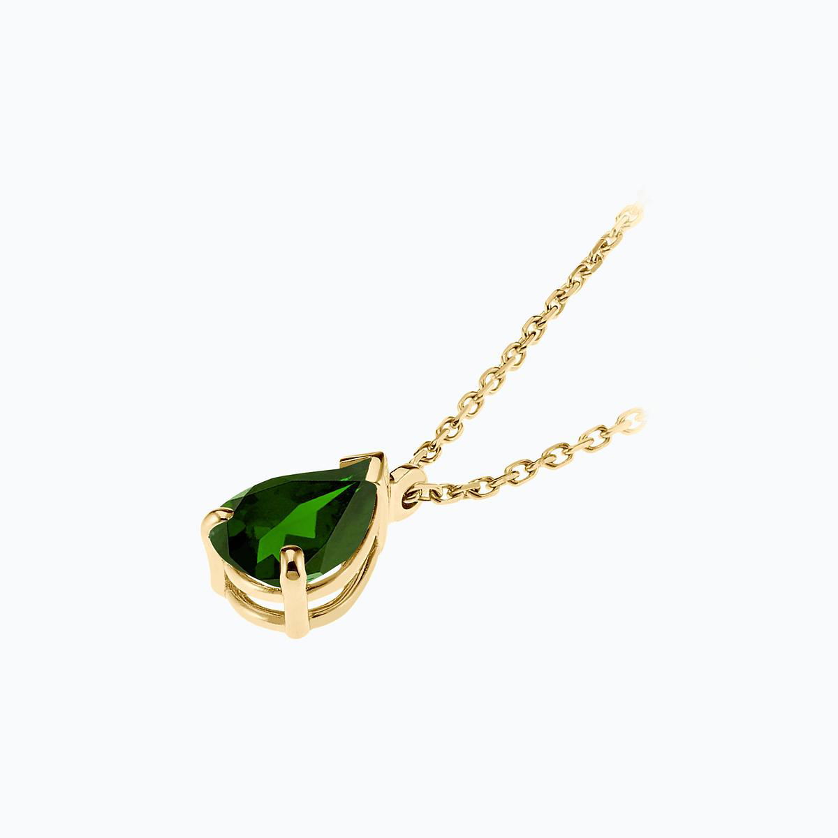 Collier Goutte Tsavorite 8 x 6 mm
