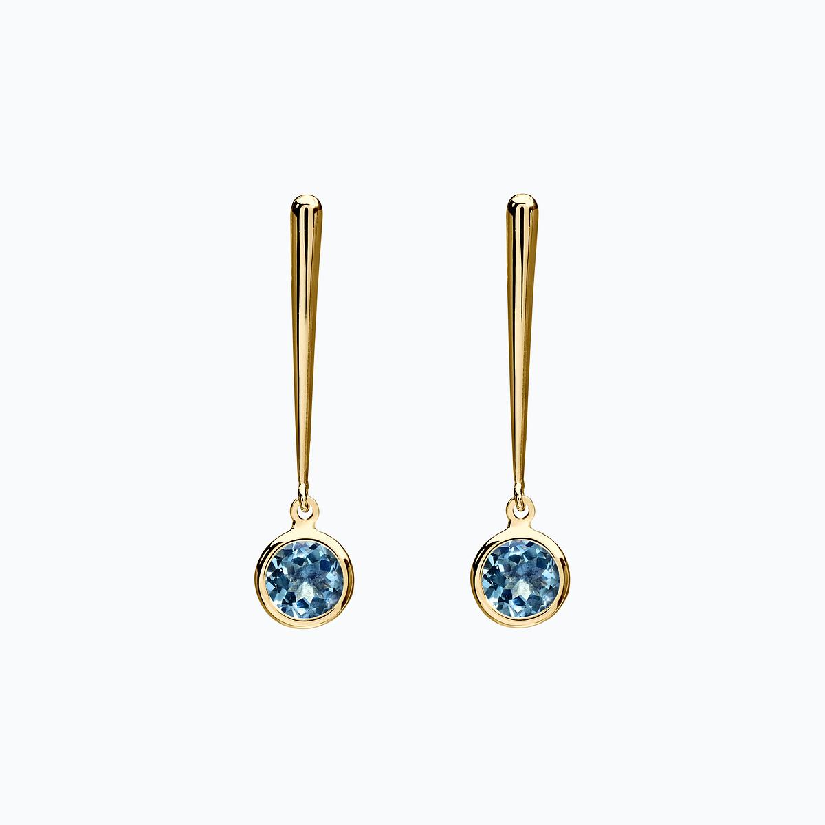 Pendants Nymphéa Aigue-marine