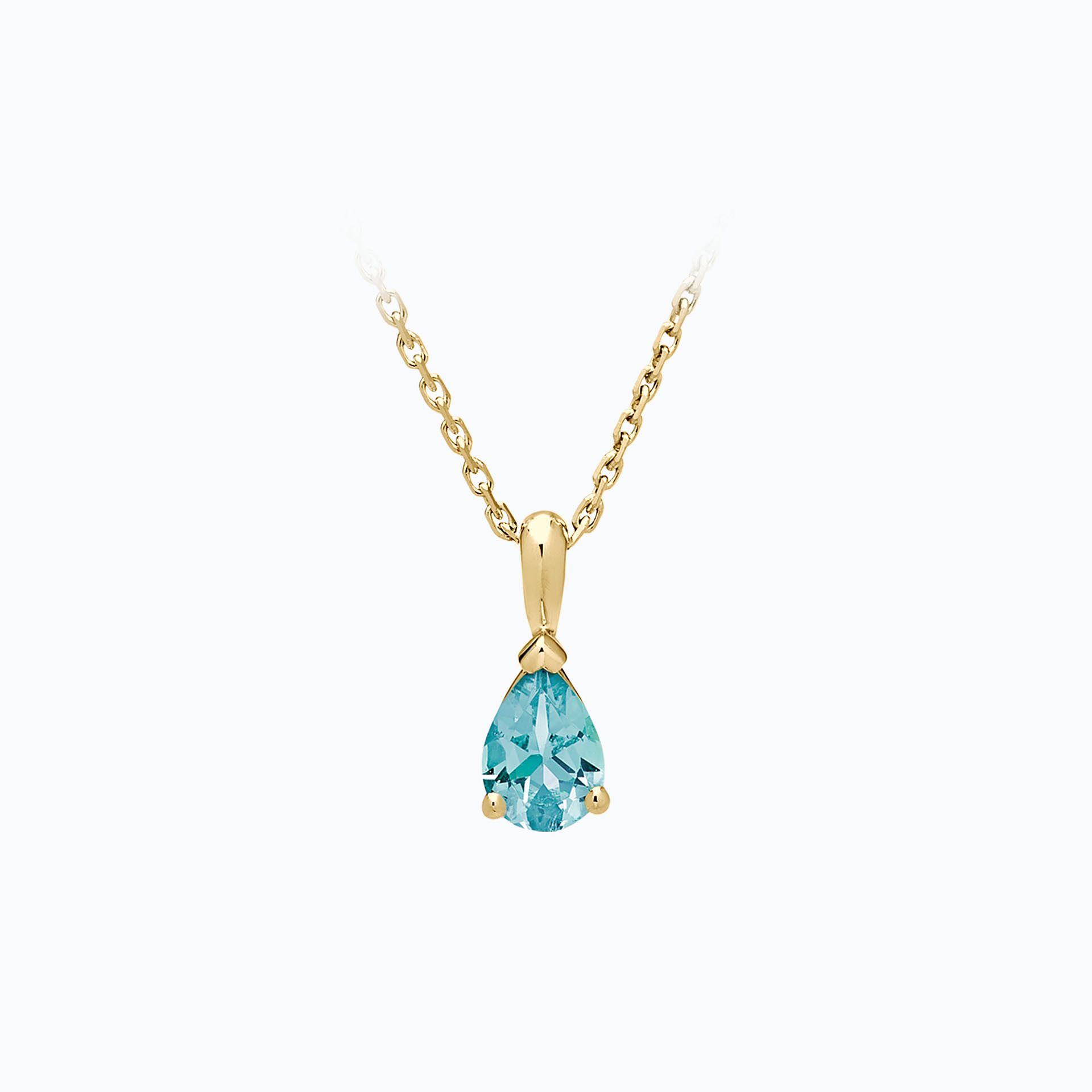 Pendentif Goutte Aigue-marine 6 x 4 mm