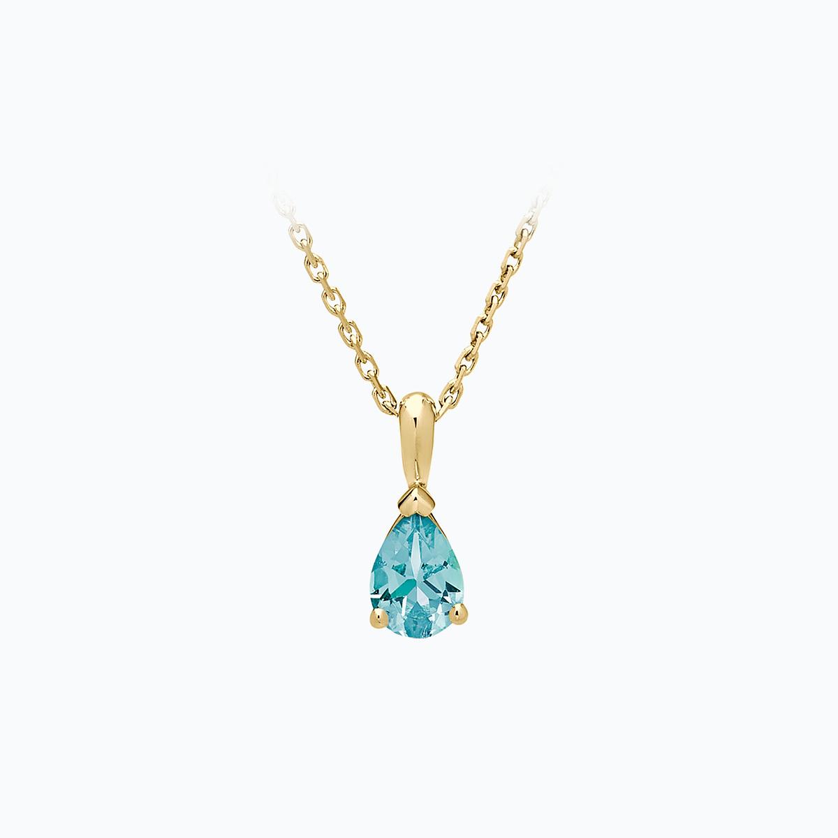 Pendentif Goutte Aigue-marine 6 x 4 mm