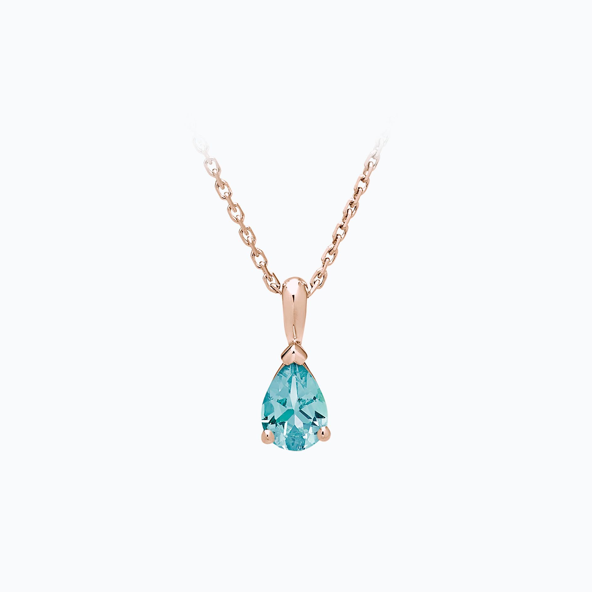 Pendentif Goutte Aigue-marine 6 x 4 mm