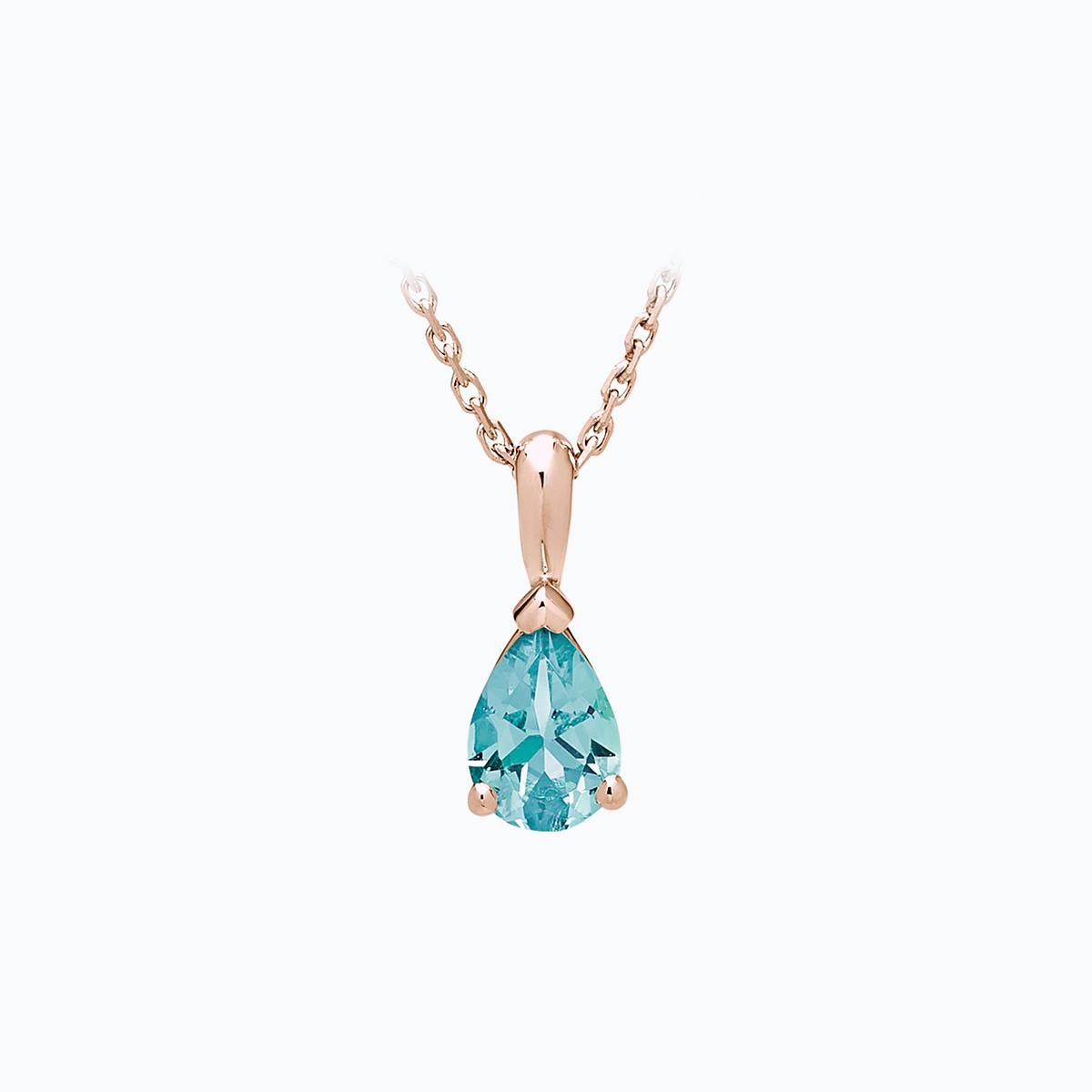 Pendentif Goutte Aigue-marine 7 x 5 mm