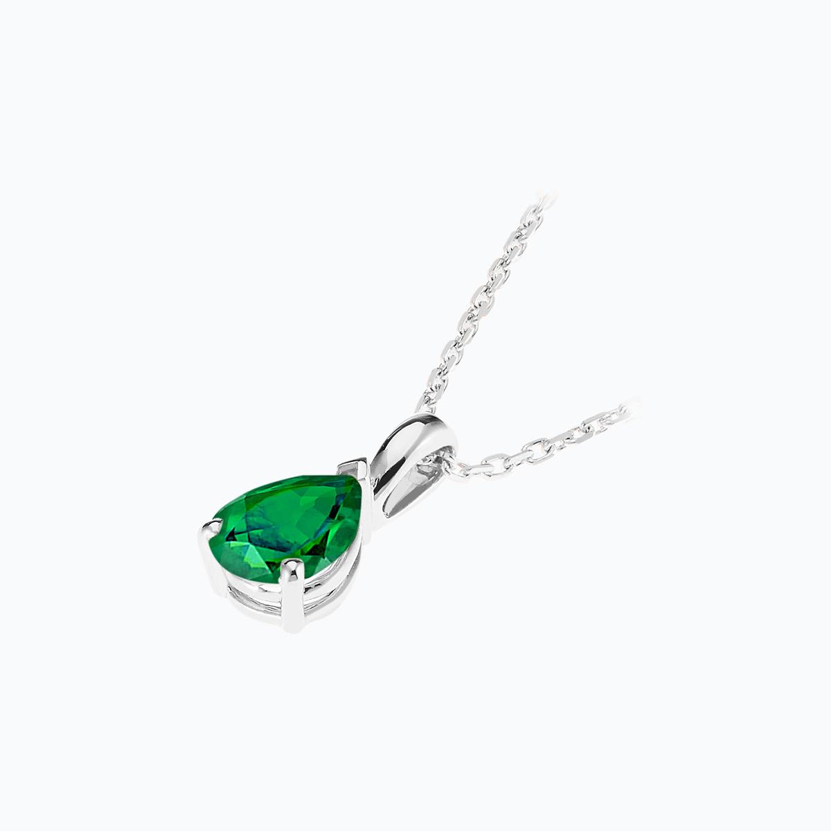 Pendentif Goutte Émeraude 6 x 4 mm