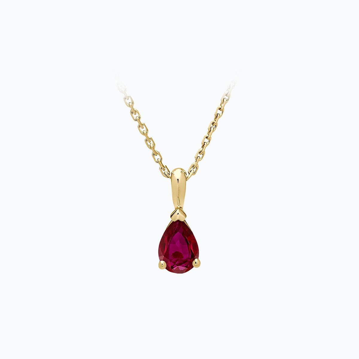 Pendentif Goutte Rubis 6 x 4 mm