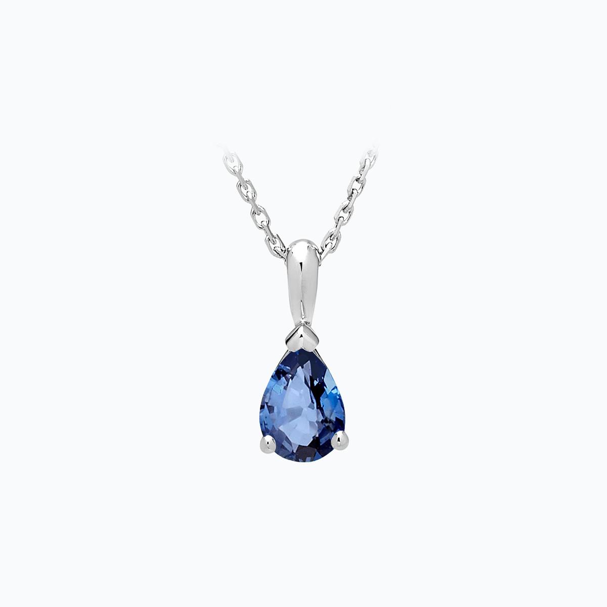 Pendentif Goutte Saphir 7 x 5 mm