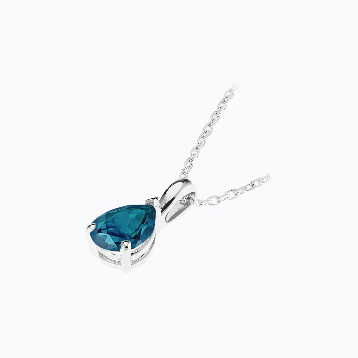 Pendentif Goutte Topaze Blue London 6 x 4 mm