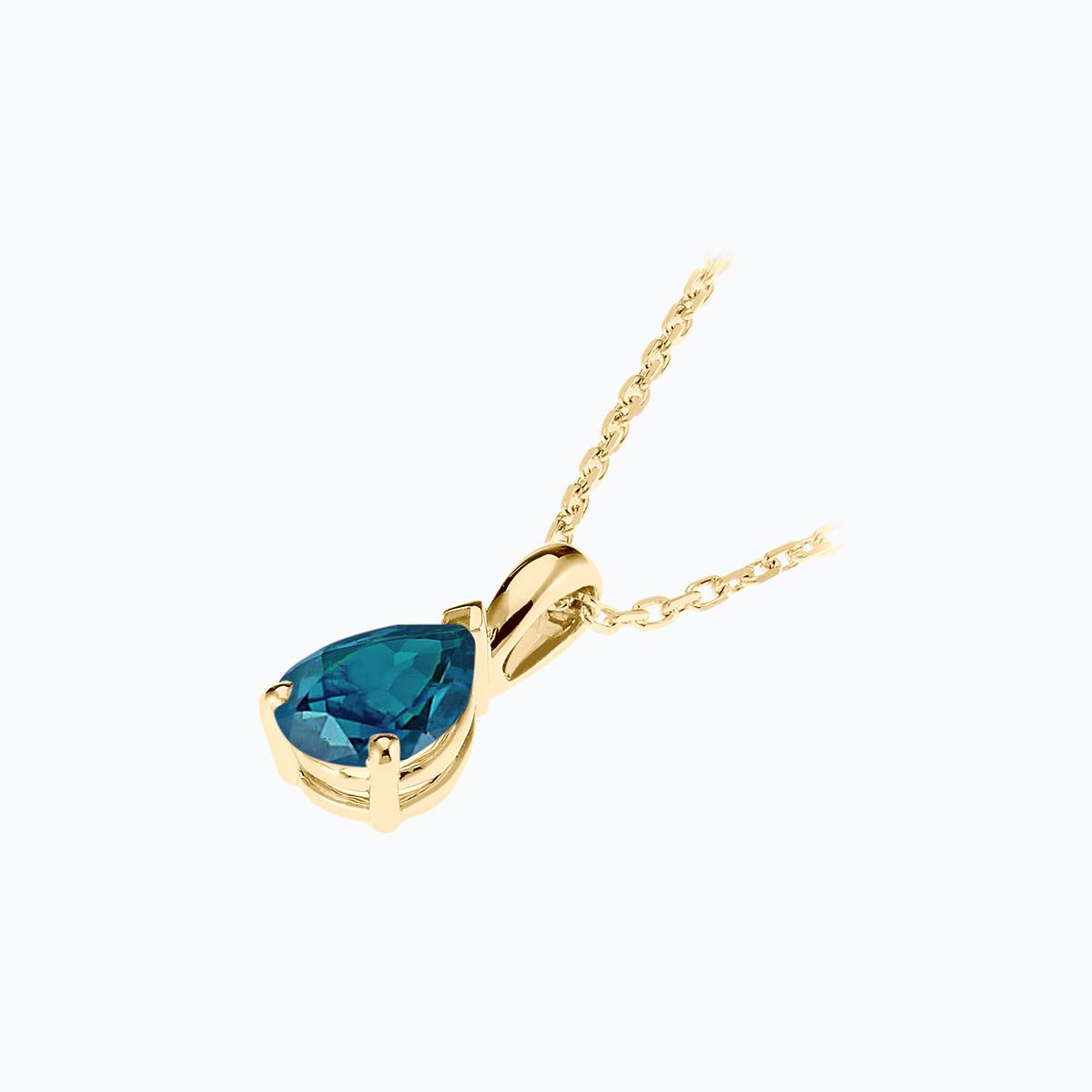 Pendentif Goutte Topaze Blue London 6 x 4 mm