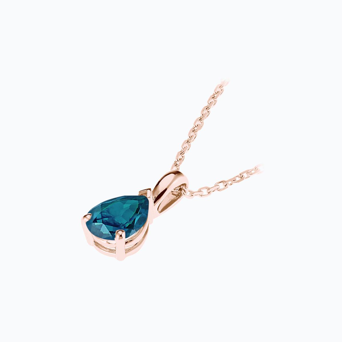 Pendentif Goutte Topaze Blue London 7 x 5 mm