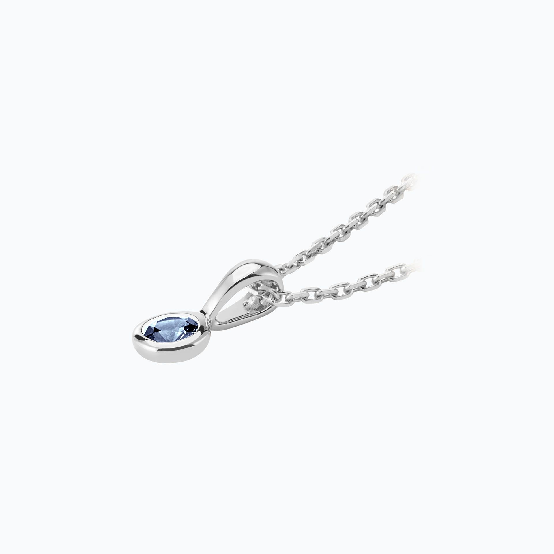 Pendentif Harmony Saphir Bleu Tendre 3.5 mm