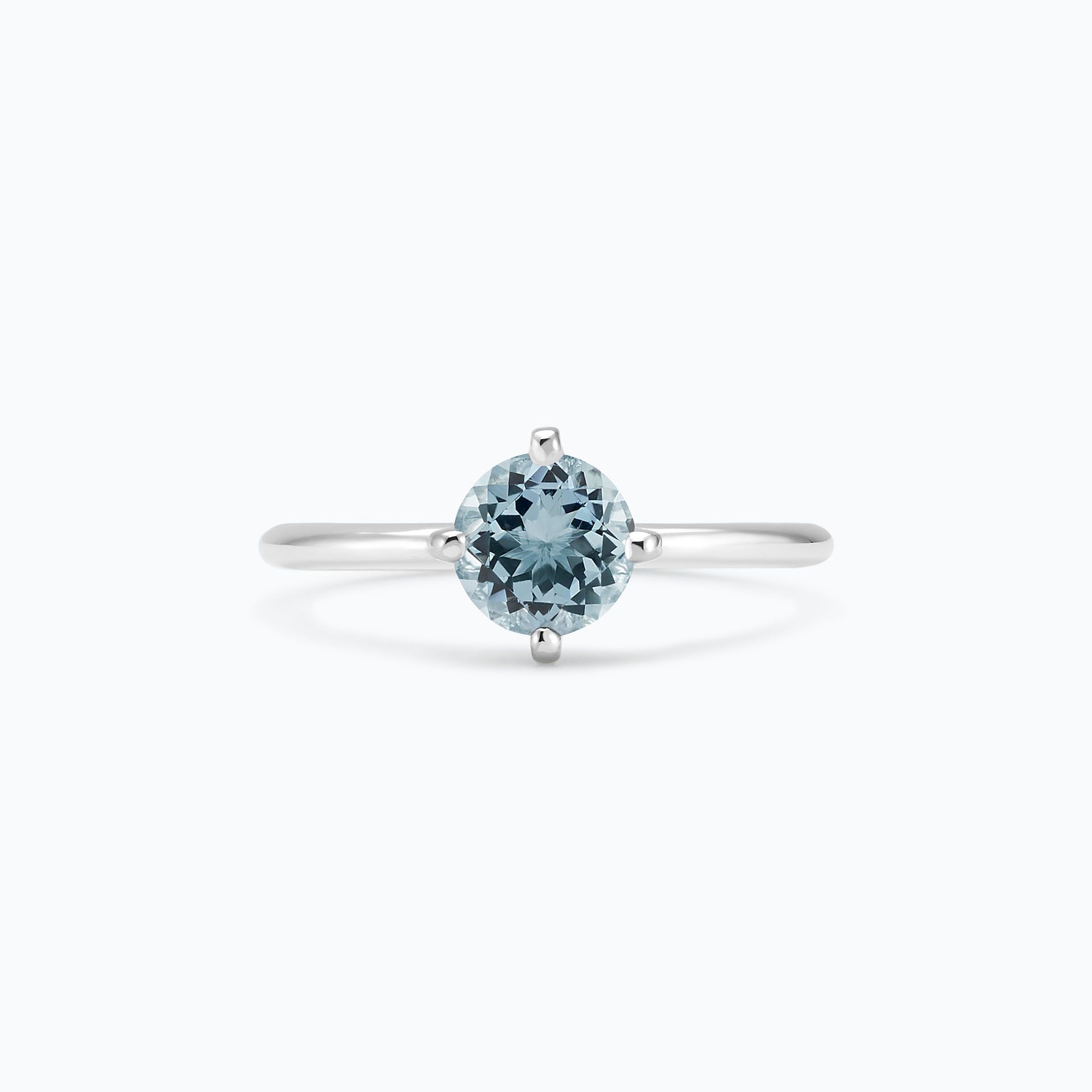 Solitaire Alva Aigue-marine 6 mm