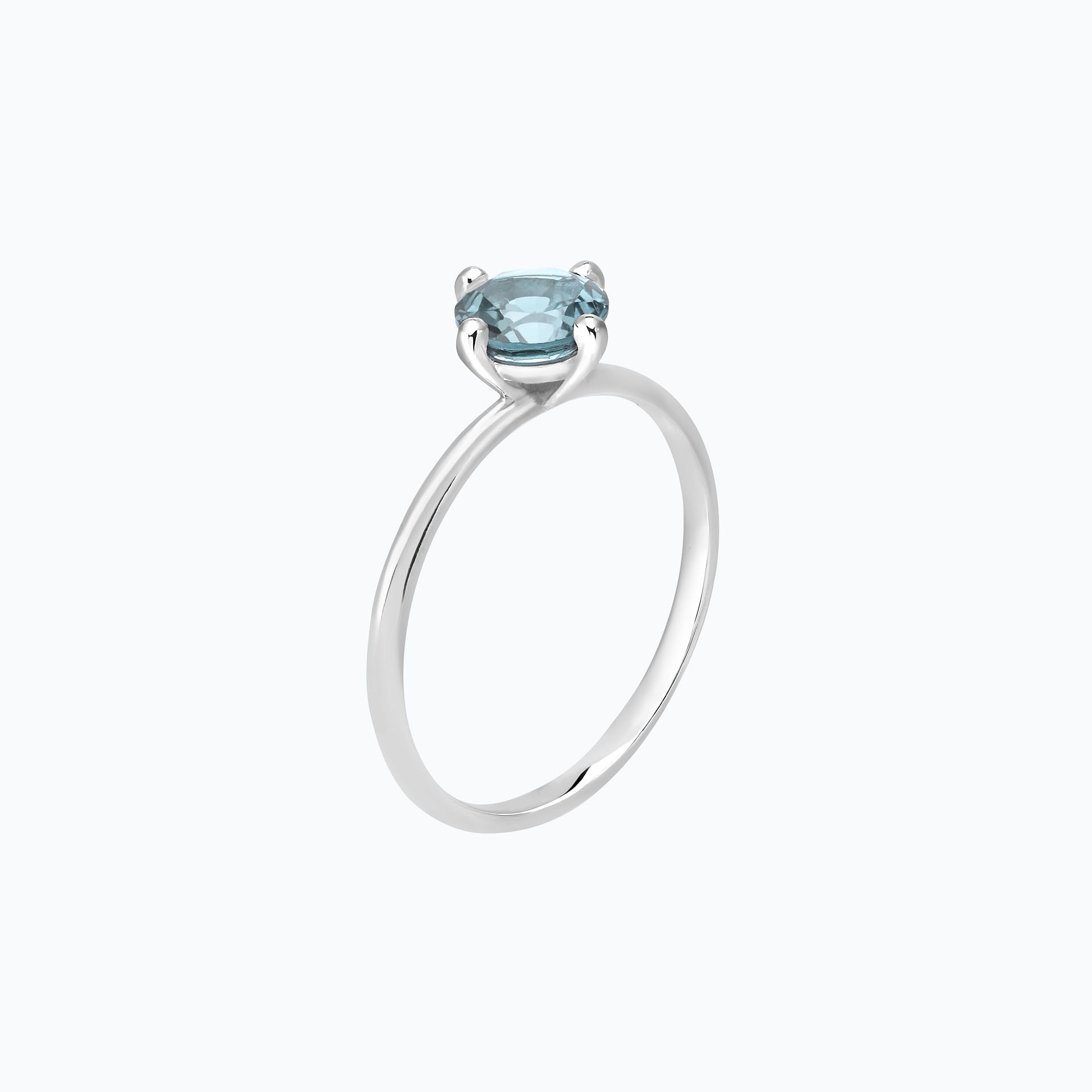 Solitaire Alva Aigue-marine 6 mm