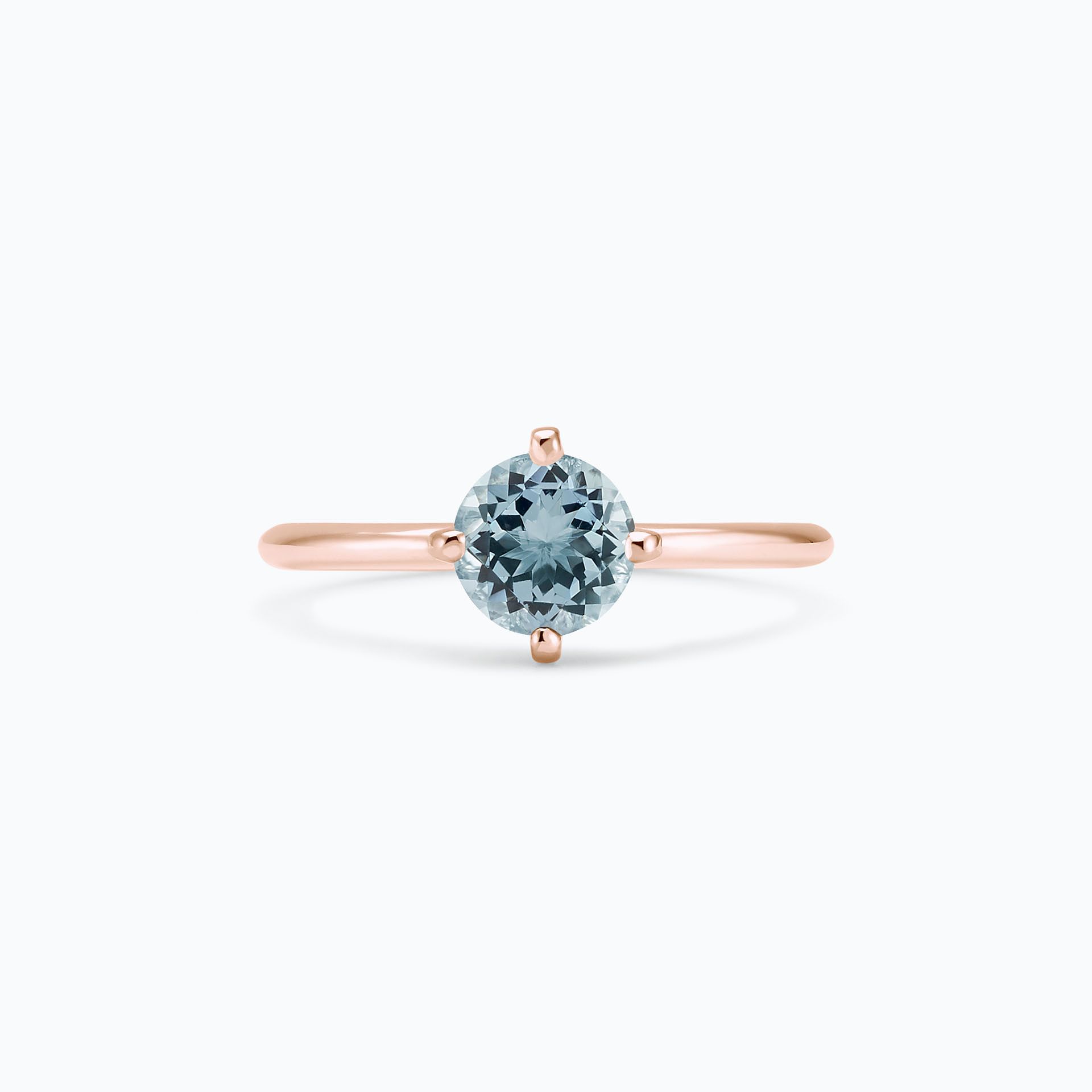 Solitaire Alva Aigue-marine 6 mm