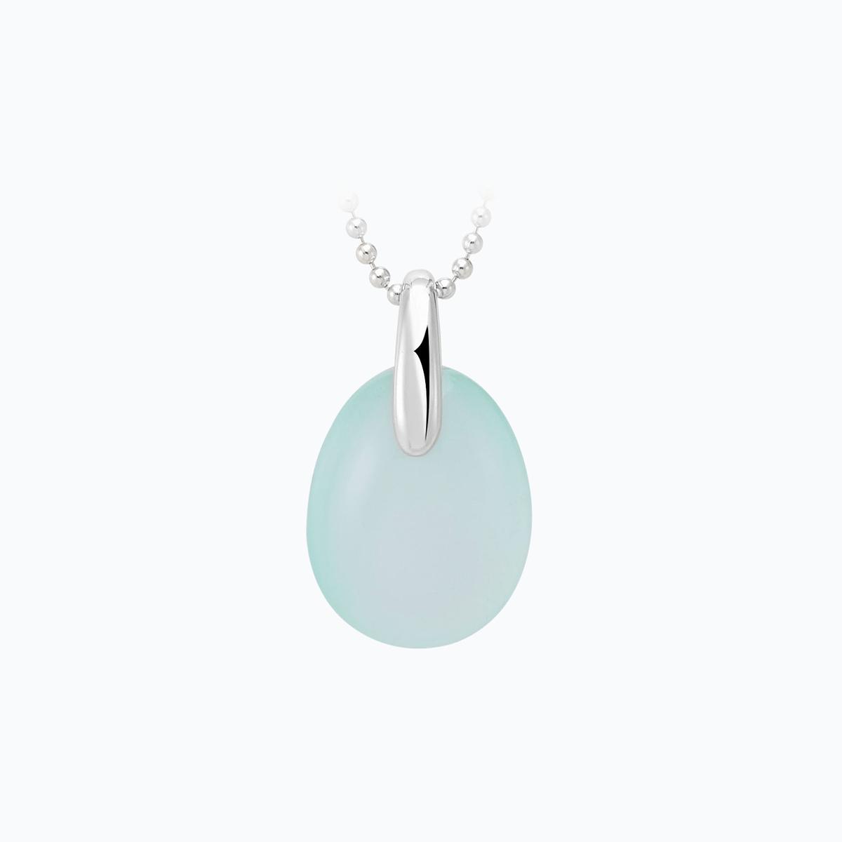 Collier Paradis Calcédoine Bleue