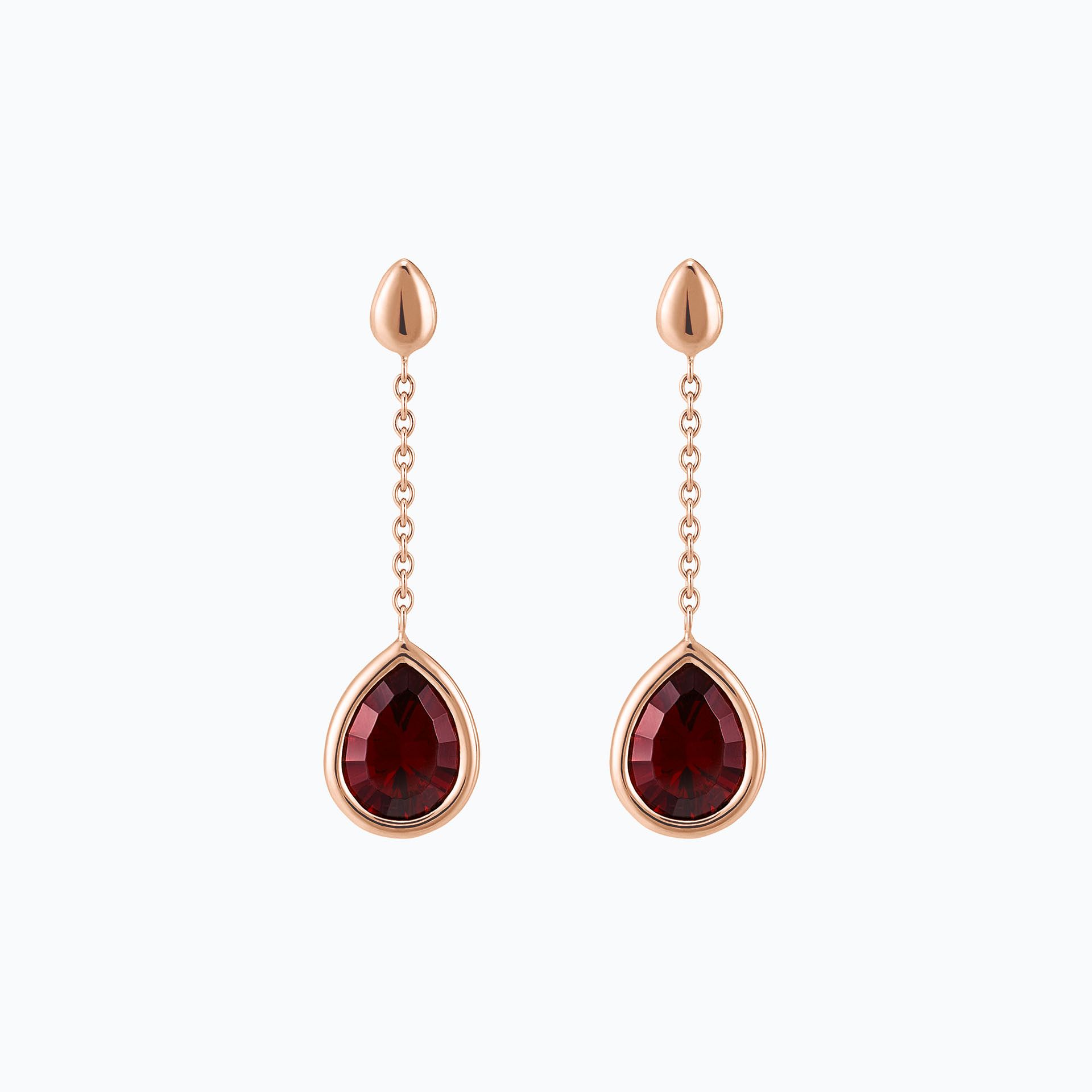 Pendants Dahlia Grenat