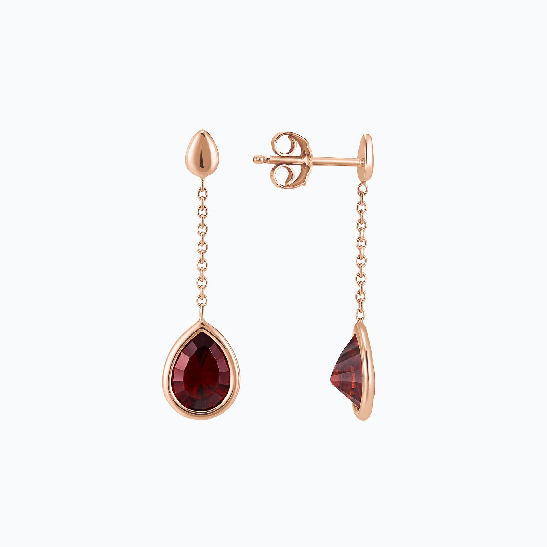 Pendants Dahlia Grenat