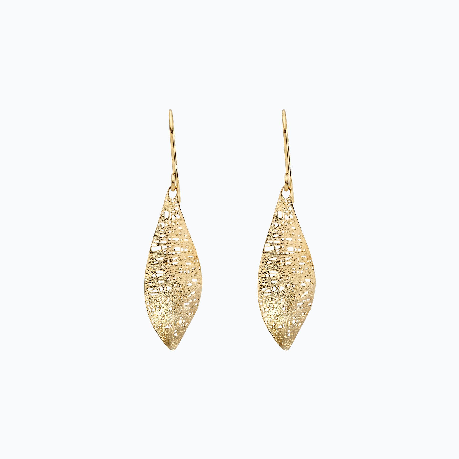 Pendants Feuilles d'Or Volutes