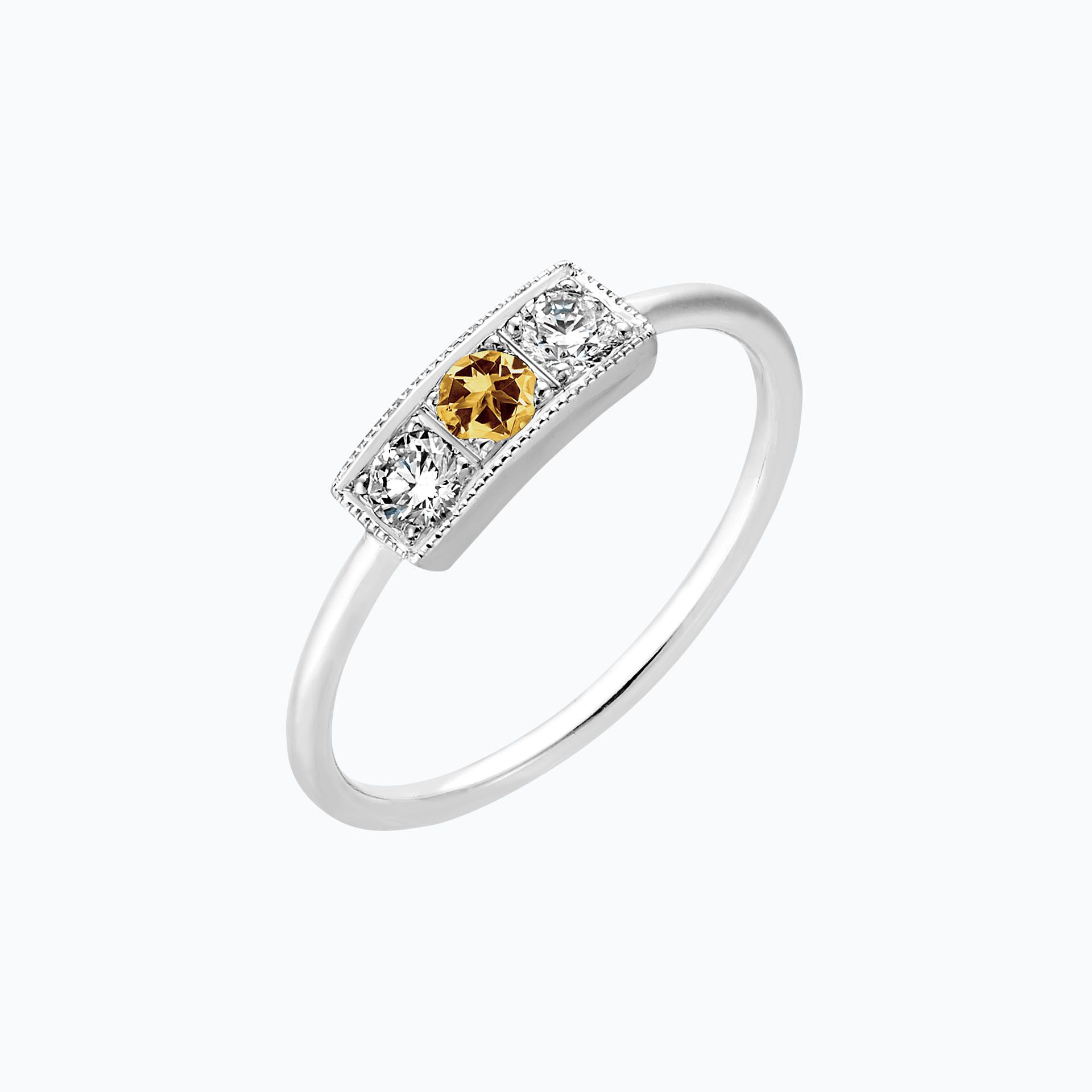 Solitaire Cybèle Millegrain Saphir Jaune Tournesol