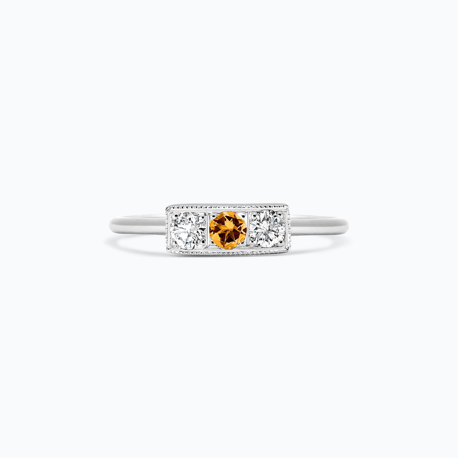 Solitaire Cybèle Millegrain Saphir Mandarine
