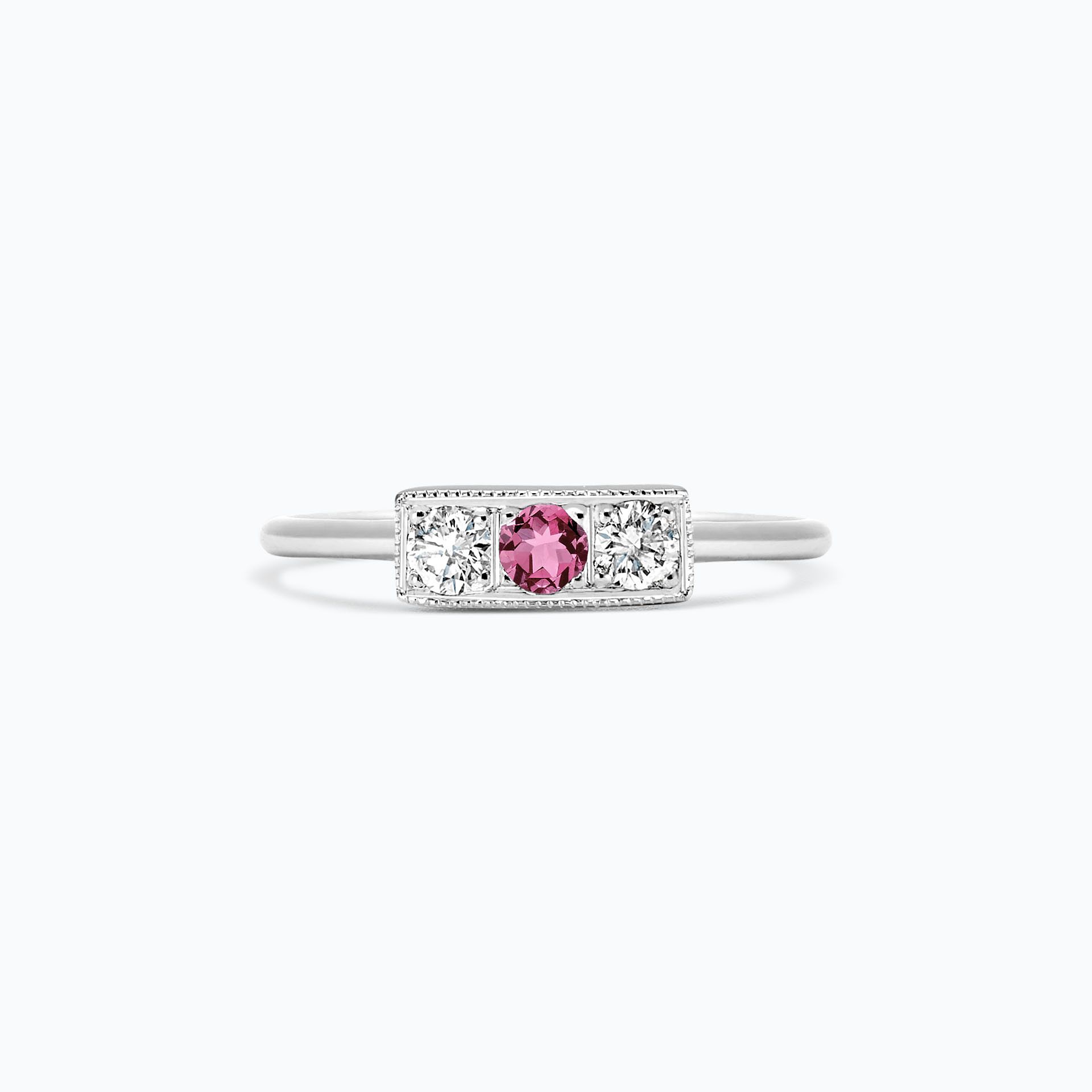 Solitaire Cybèle Millegrain Saphir Rose Pivoine