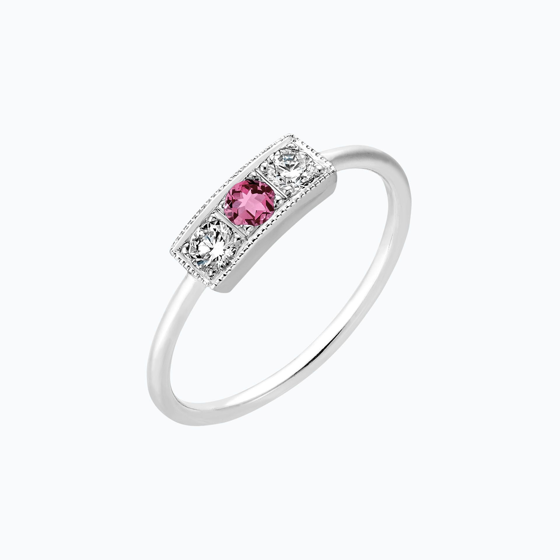 Solitaire Cybèle Millegrain Saphir Rose Pivoine