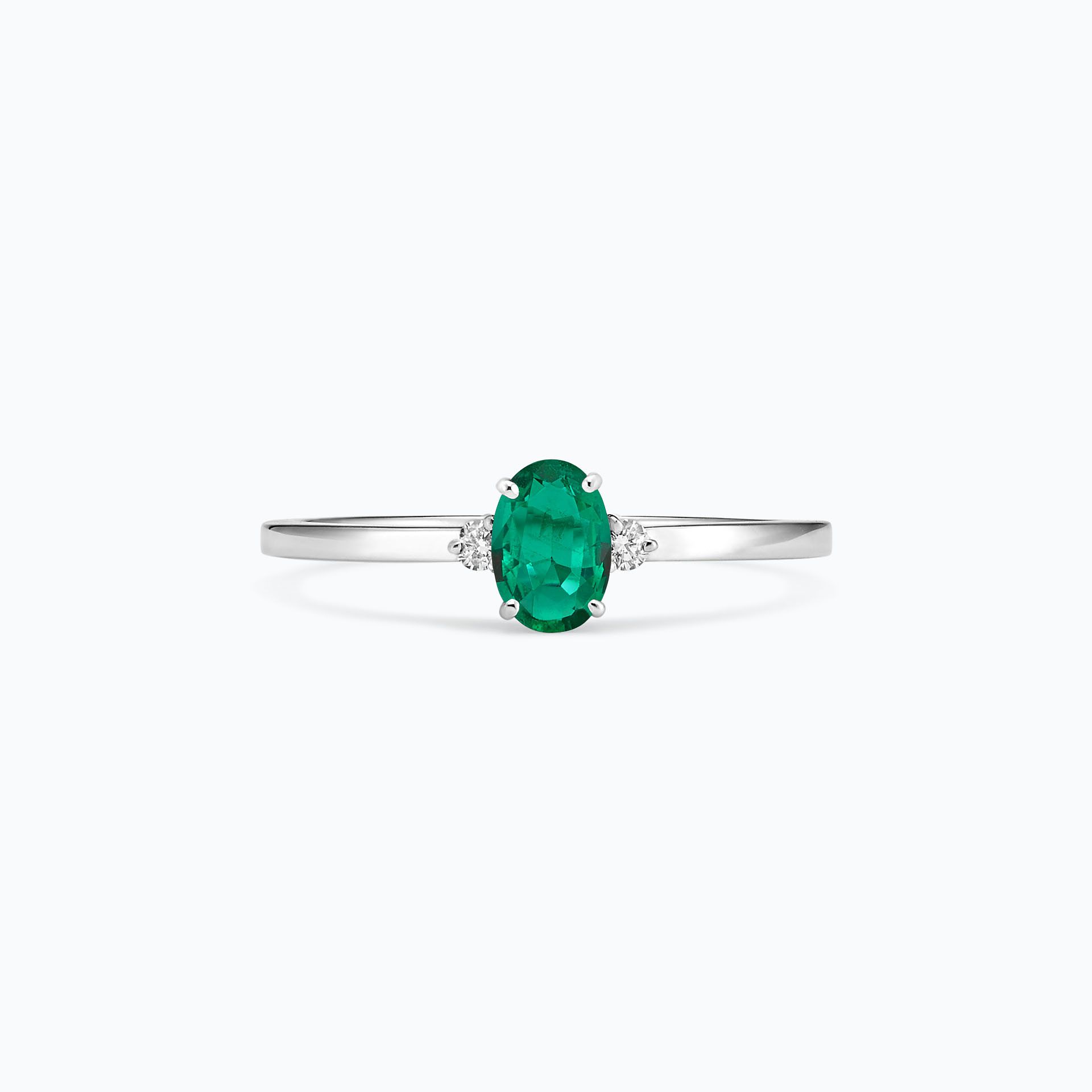 Solitaire Elisabeth Émeraude 6 x 4 mm