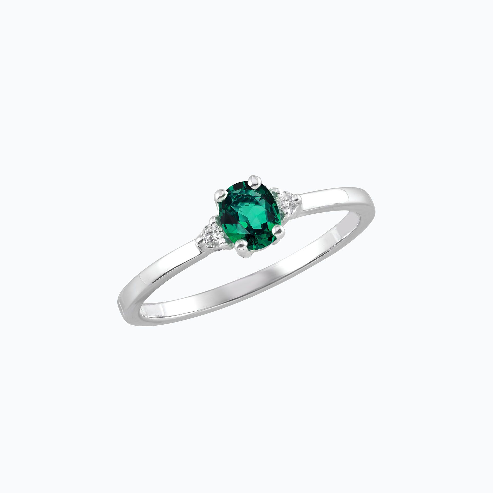 Solitaire Elisabeth Émeraude 6 x 4 mm