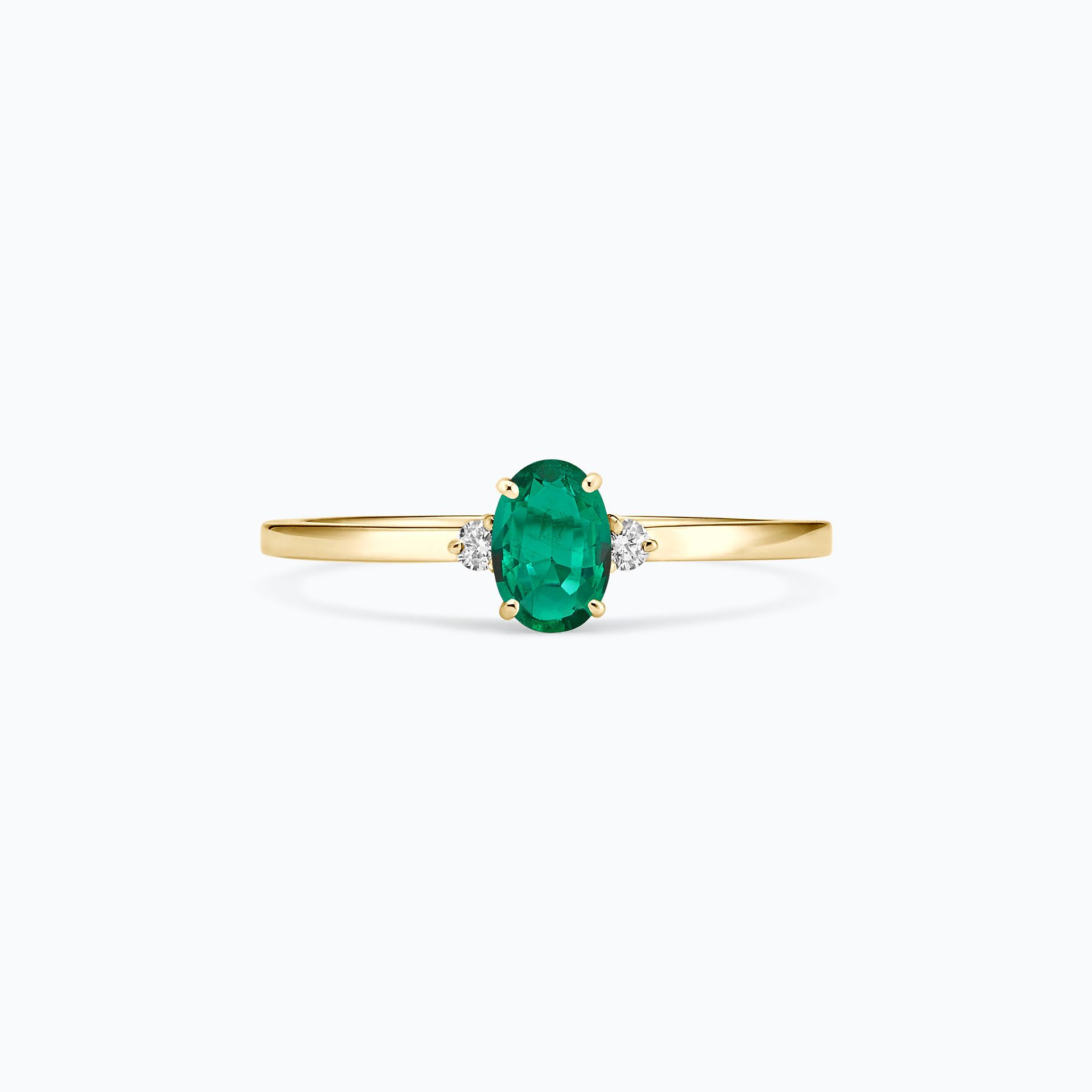 Solitaire Elisabeth Émeraude 6 x 4 mm