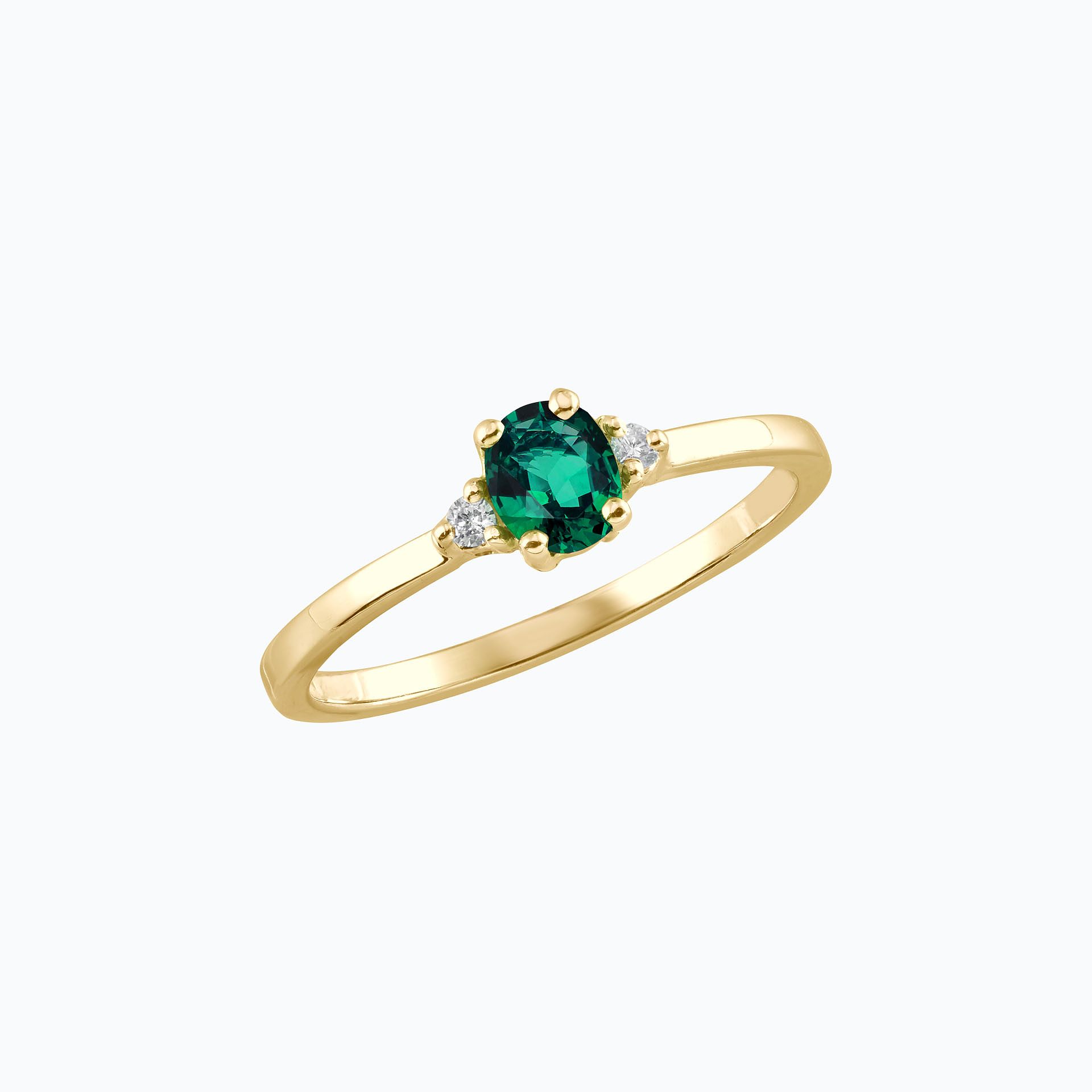 Solitaire Elisabeth Émeraude 6 x 4 mm