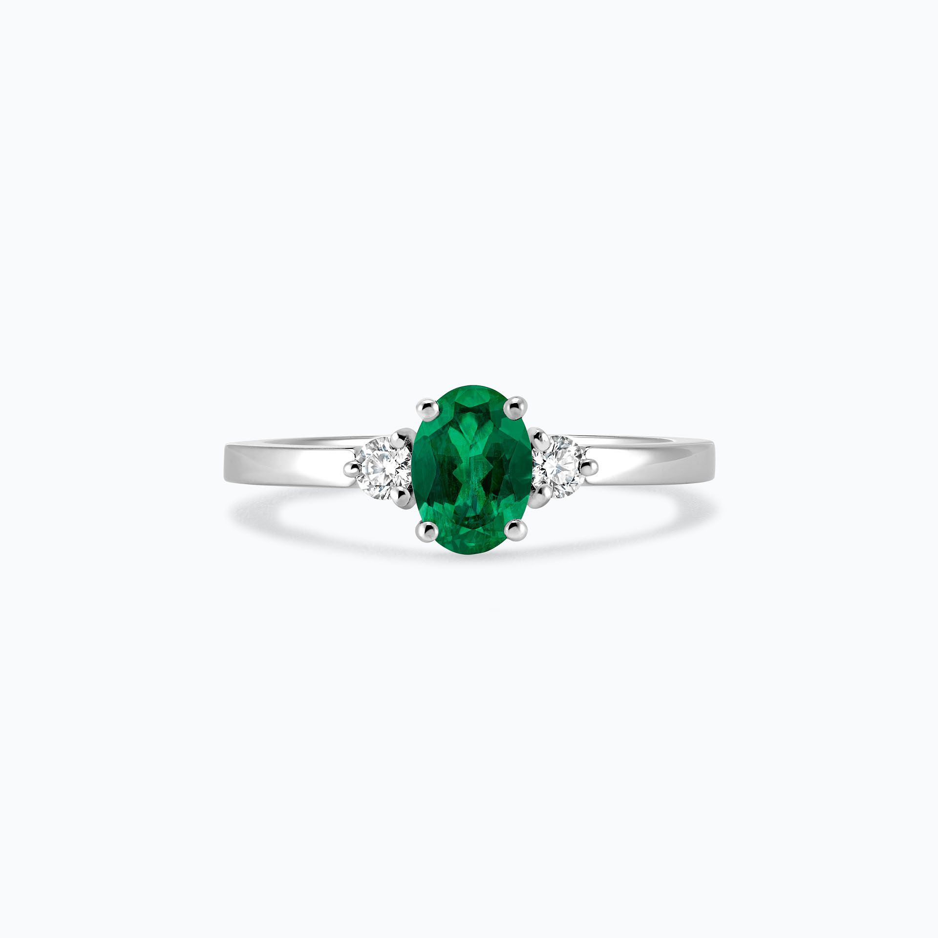Solitaire Elisabeth Émeraude 7 x 5 mm