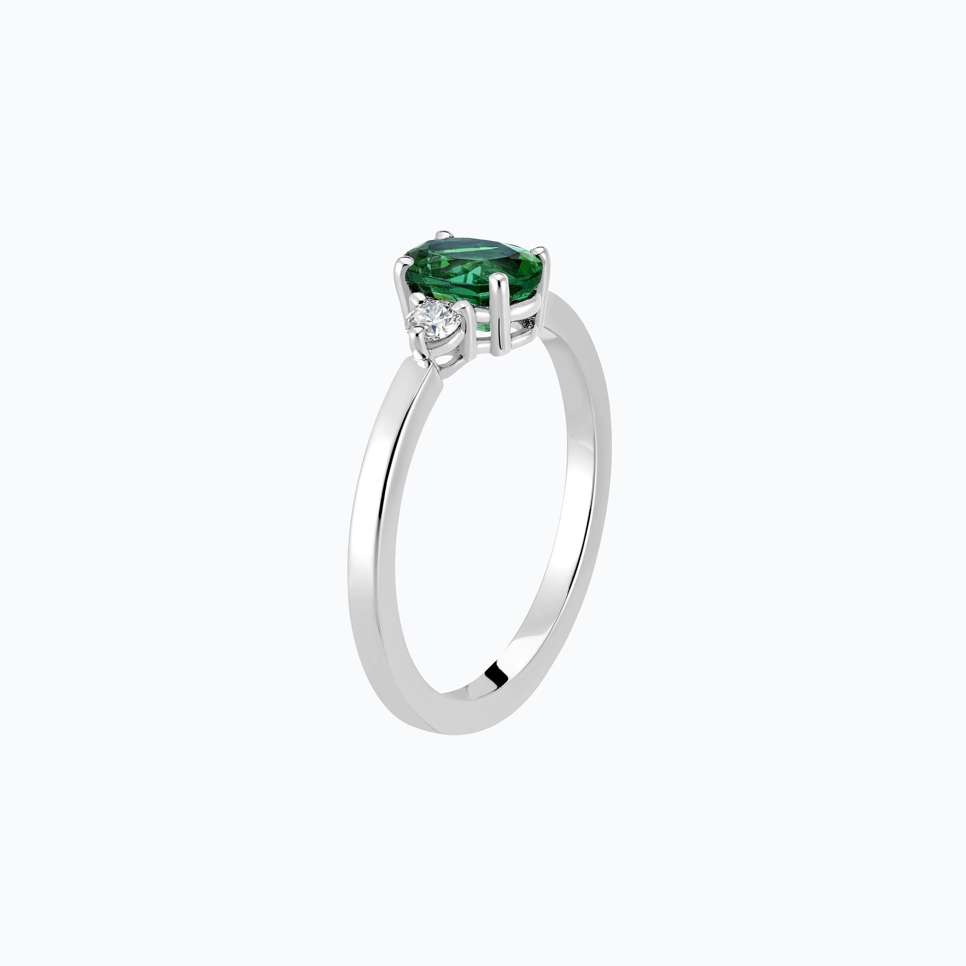 Solitaire Elisabeth Émeraude 7 x 5 mm