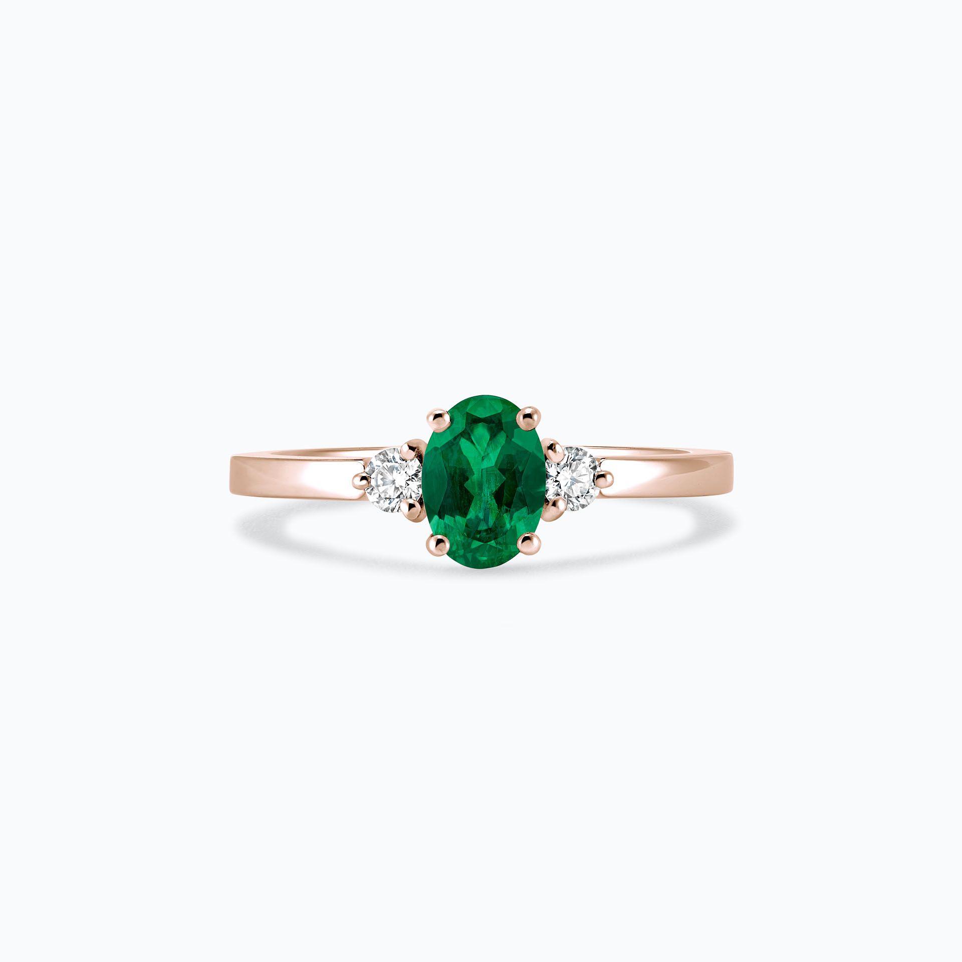 Solitaire Elisabeth Émeraude 7 x 5 mm