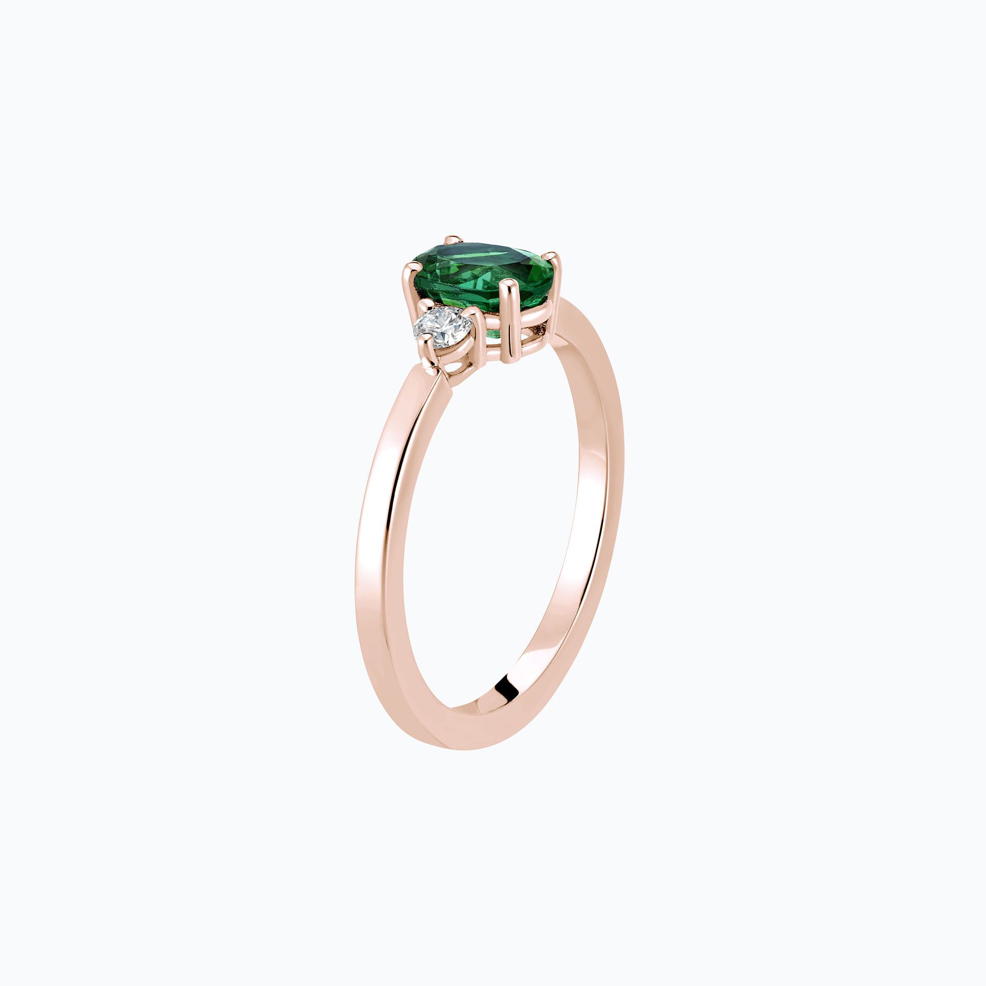 Solitaire Elisabeth Émeraude 7 x 5 mm