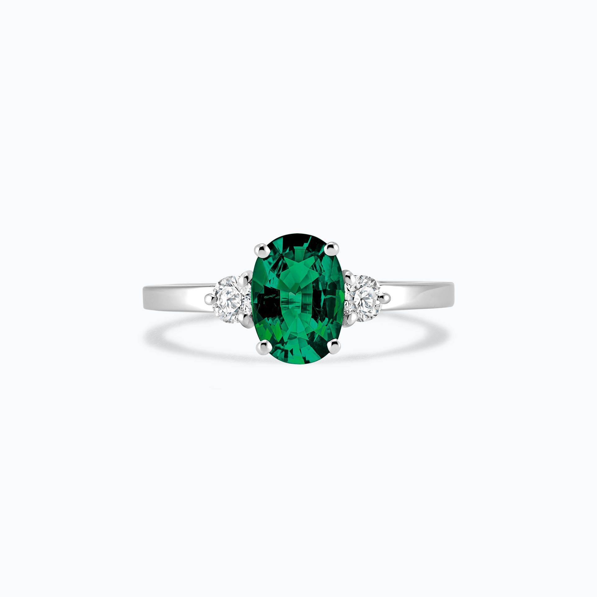 Solitaire Elisabeth Émeraude 8 x 6 mm