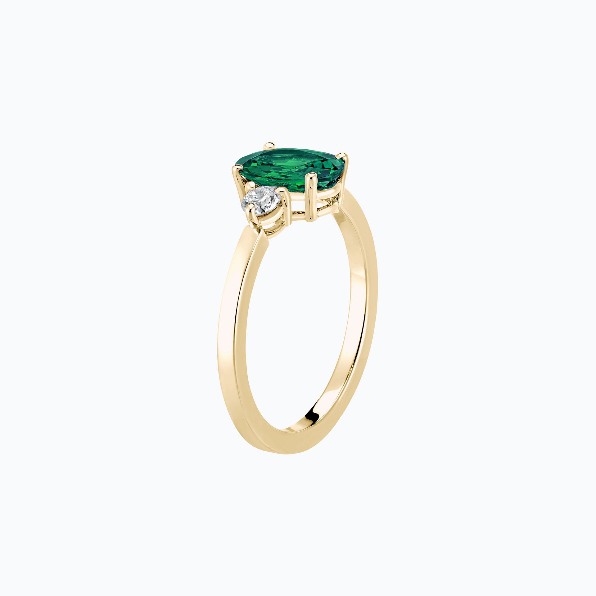 Solitaire Elisabeth Émeraude 8 x 6 mm