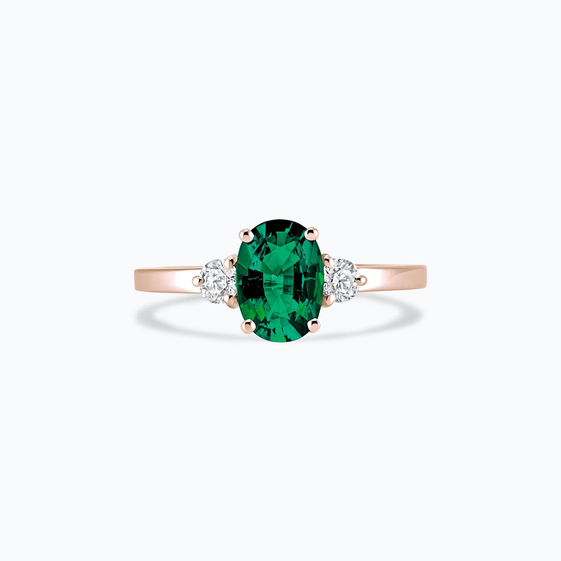 Solitaire Elisabeth Émeraude 8 x 6 mm