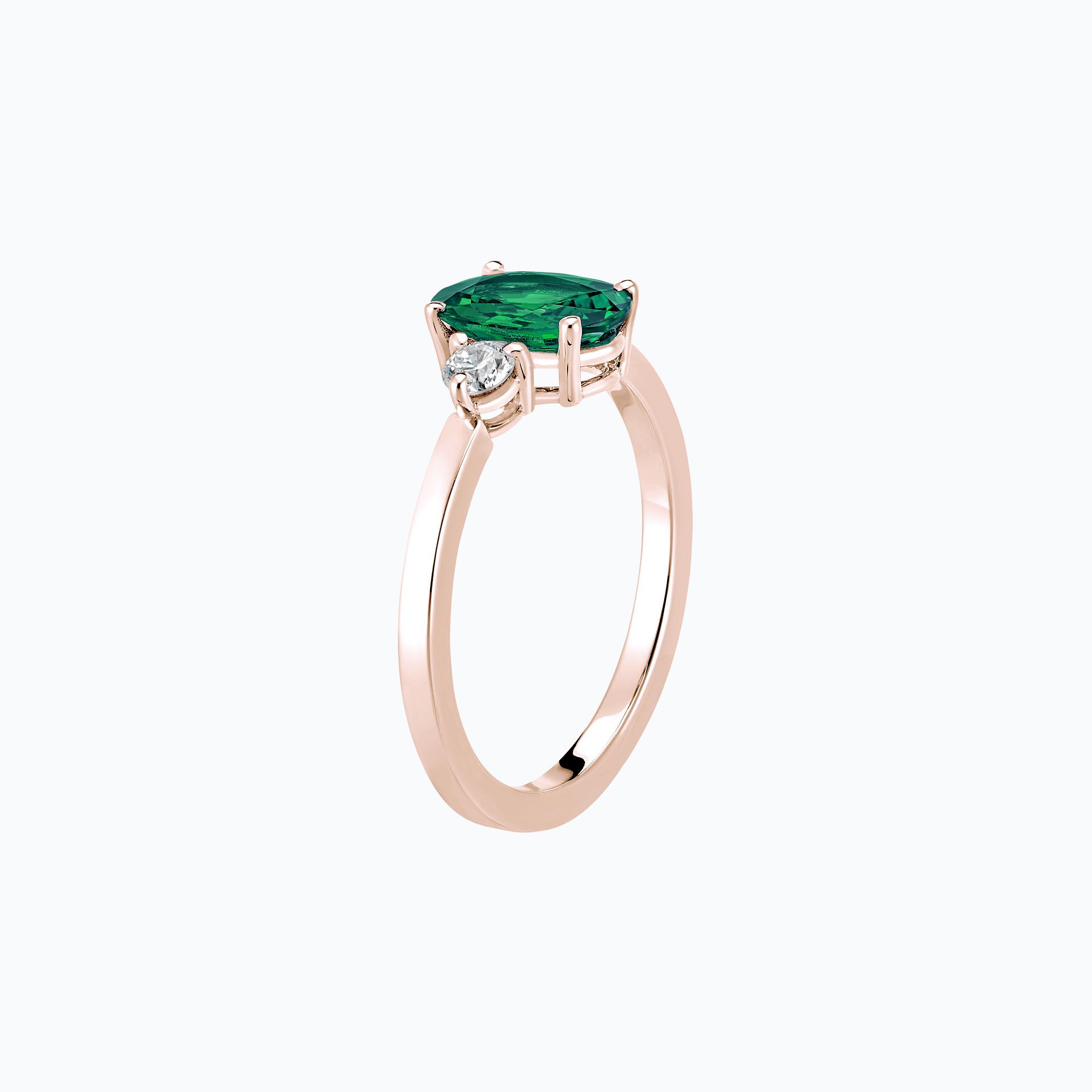 Solitaire Elisabeth Émeraude 8 x 6 mm
