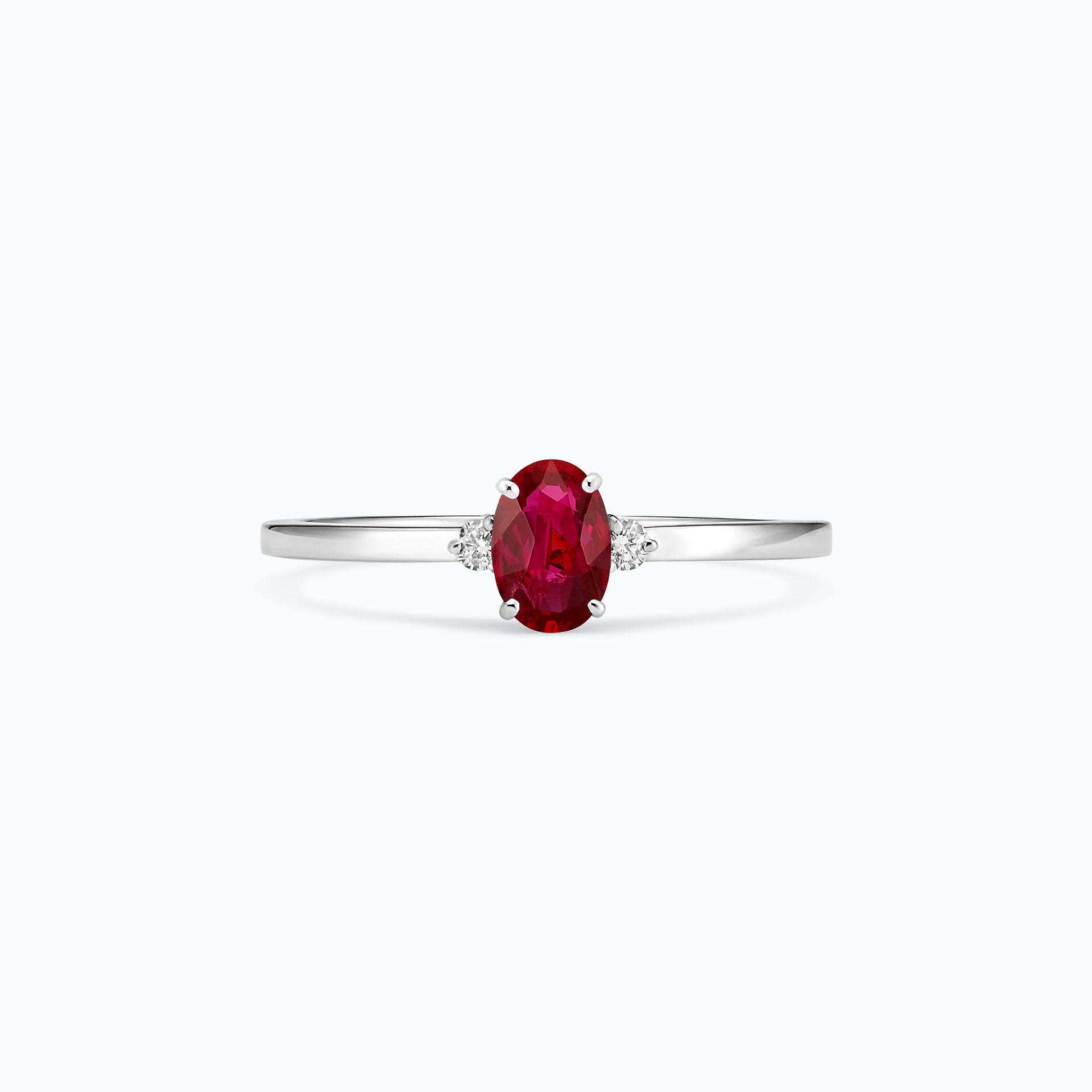 Solitaire Elisabeth Rubis 6 x 4 mm