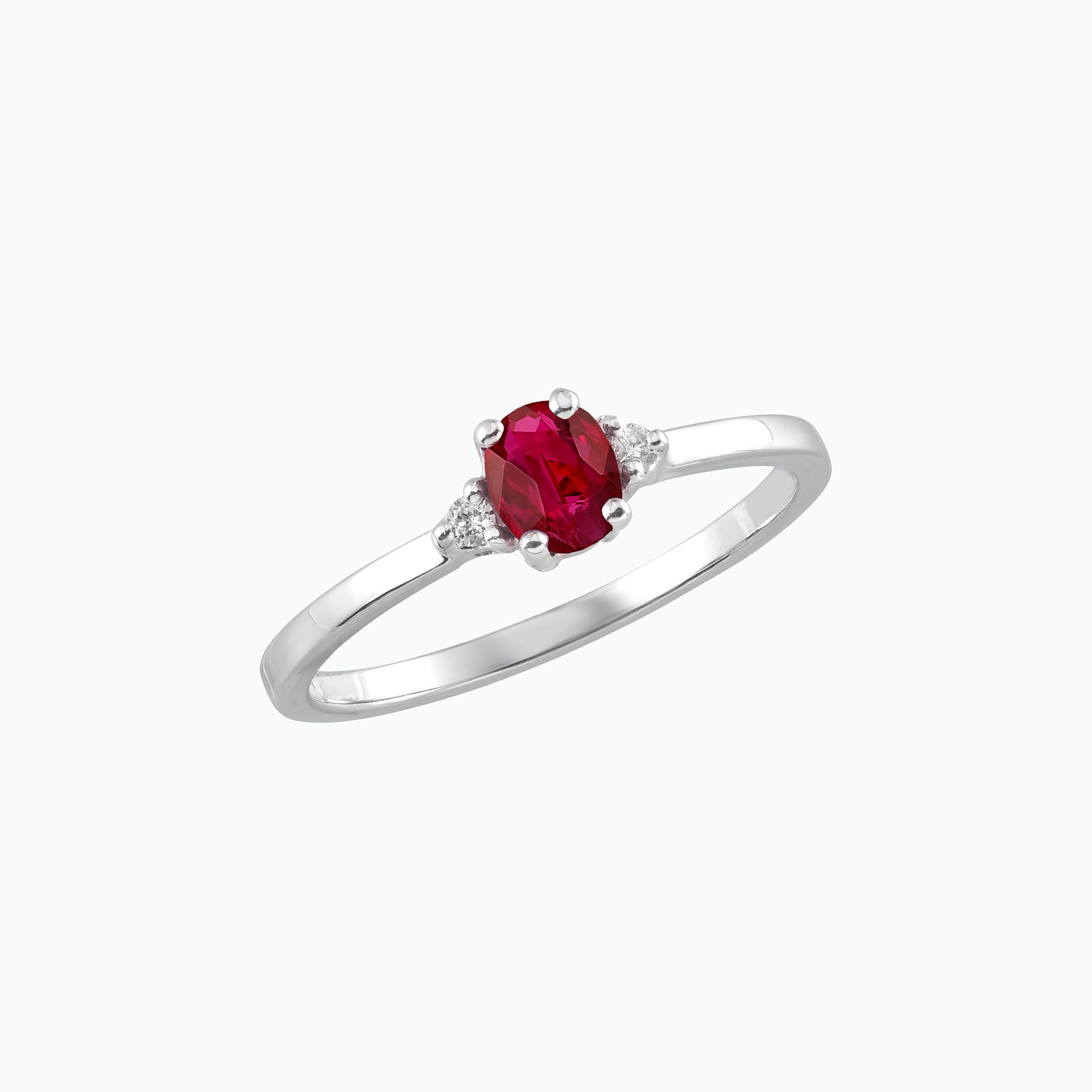 Solitaire Elisabeth Rubis 6 x 4 mm