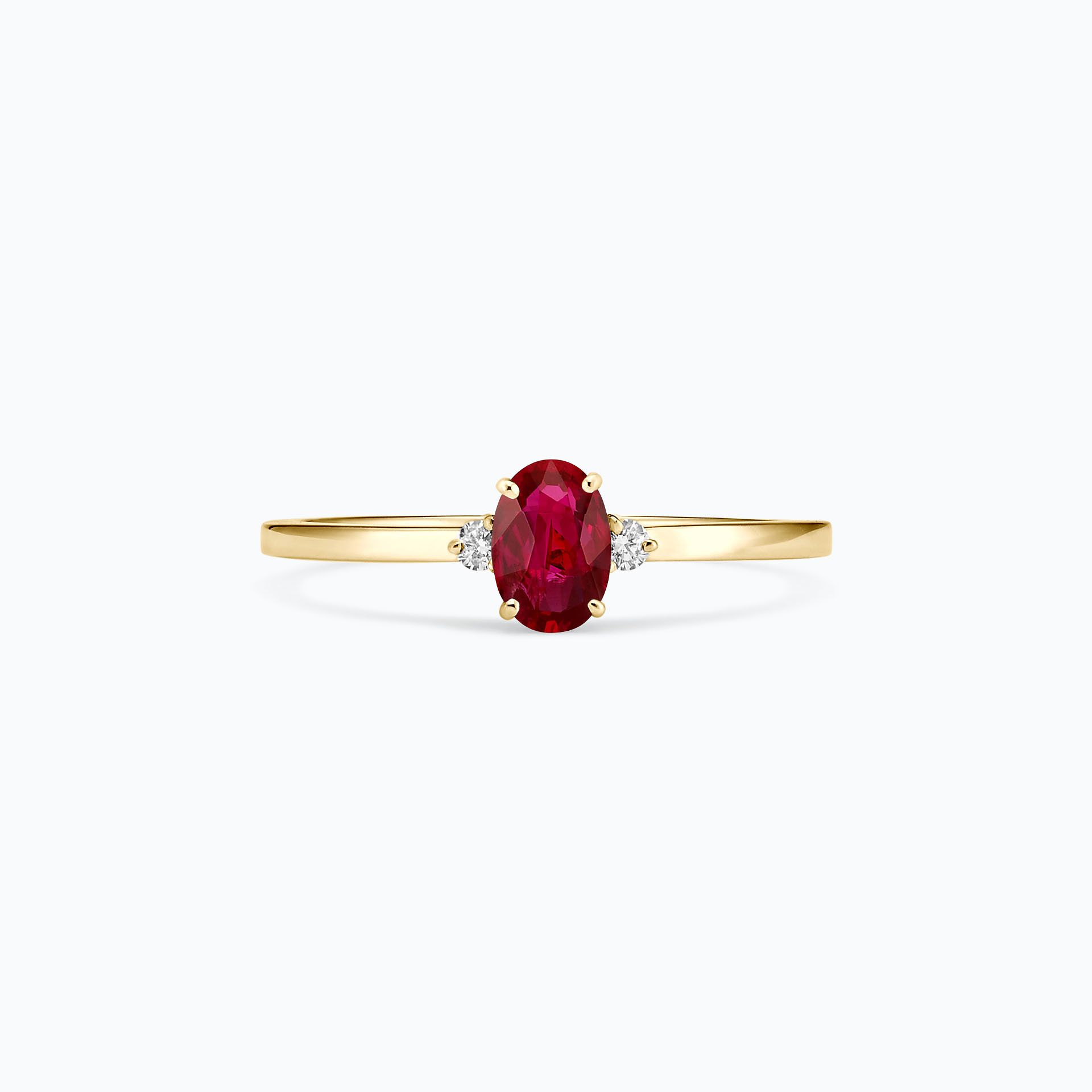 Solitaire Elisabeth Rubis 6 x 4 mm