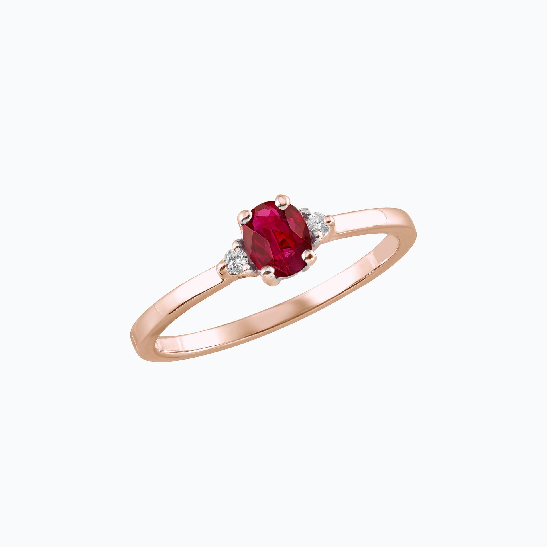 Solitaire Elisabeth Rubis 6 x 4 mm